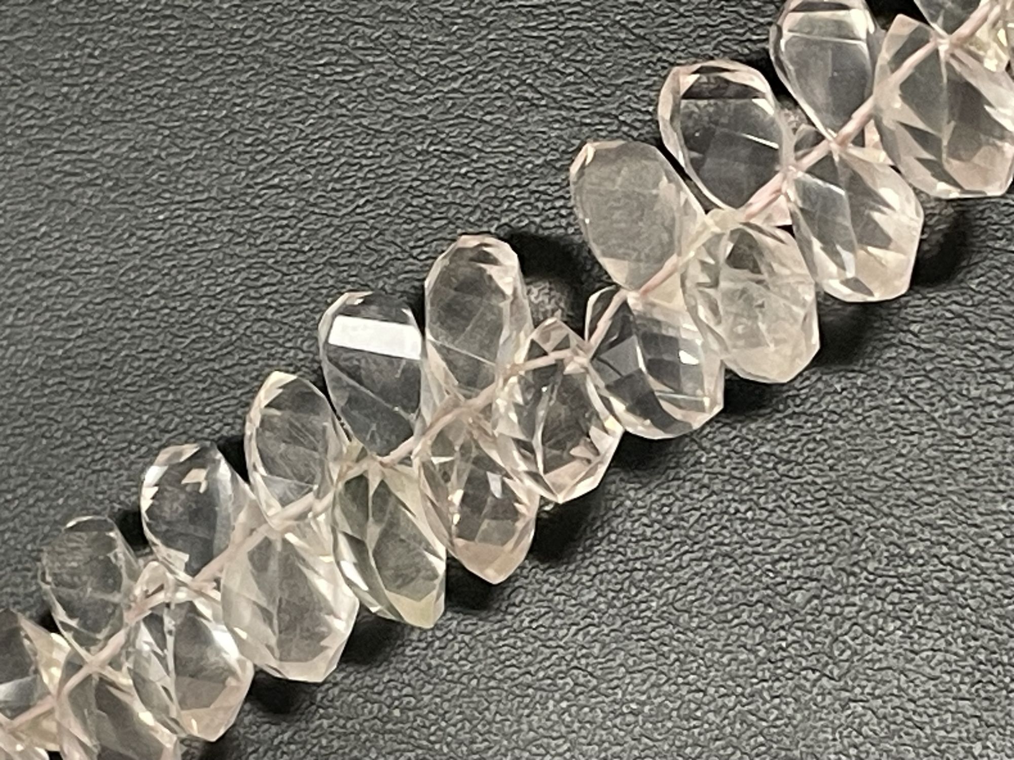 Rose Quartz Twisted Drop Faceted