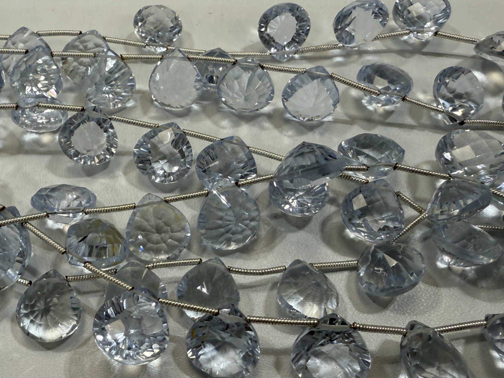 Ice Hydro Quartz Hearts Faceted