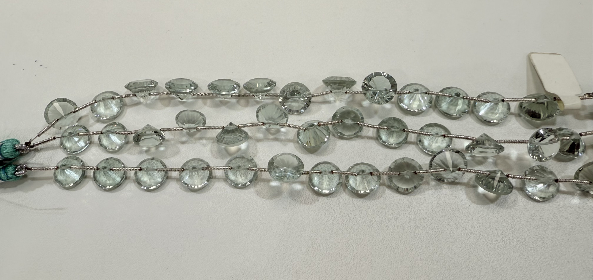 Aqua Hydro Quartz Cones Faceted