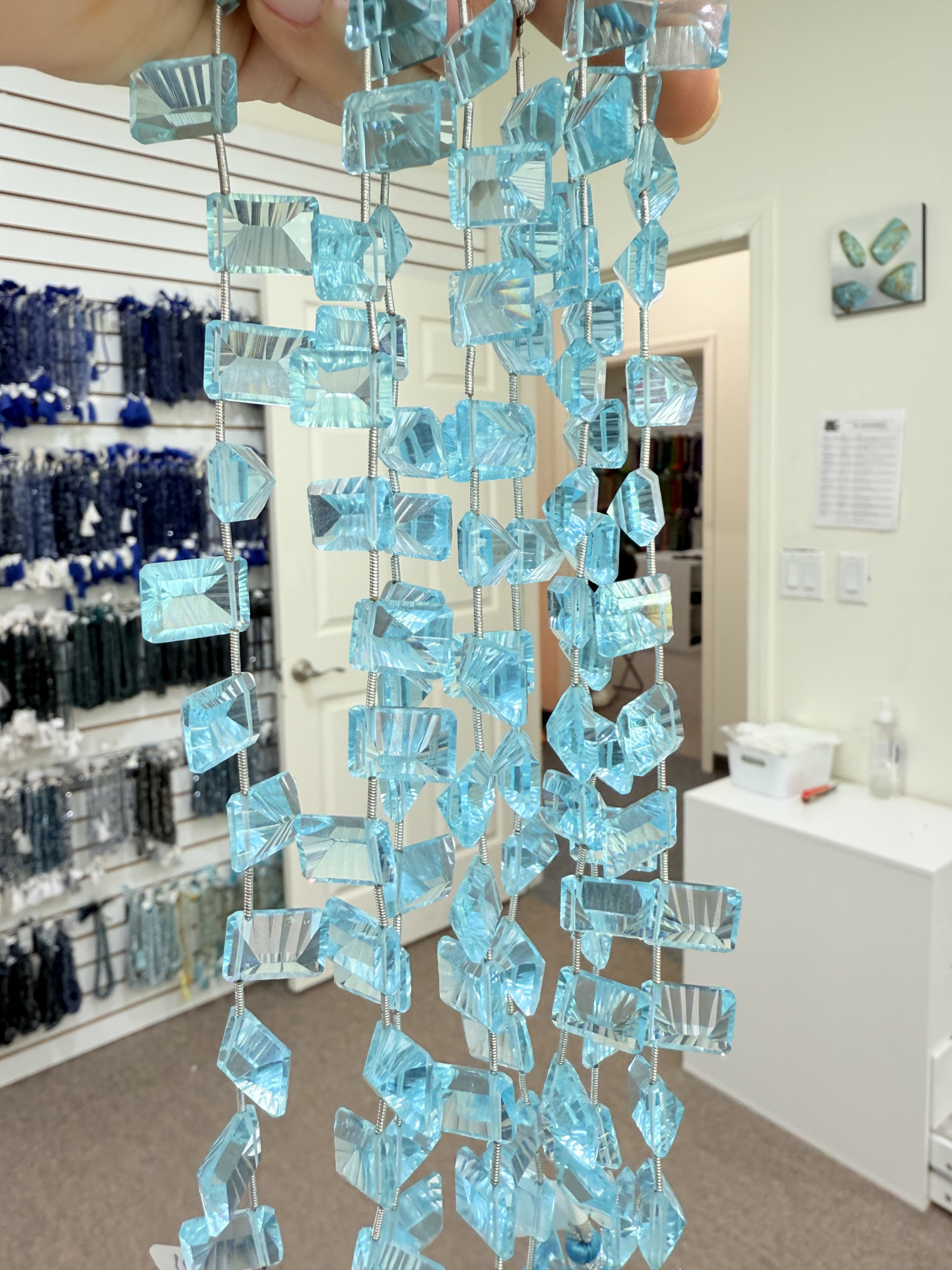 Sky Blue Hydro Quartz Rectangle Faceted