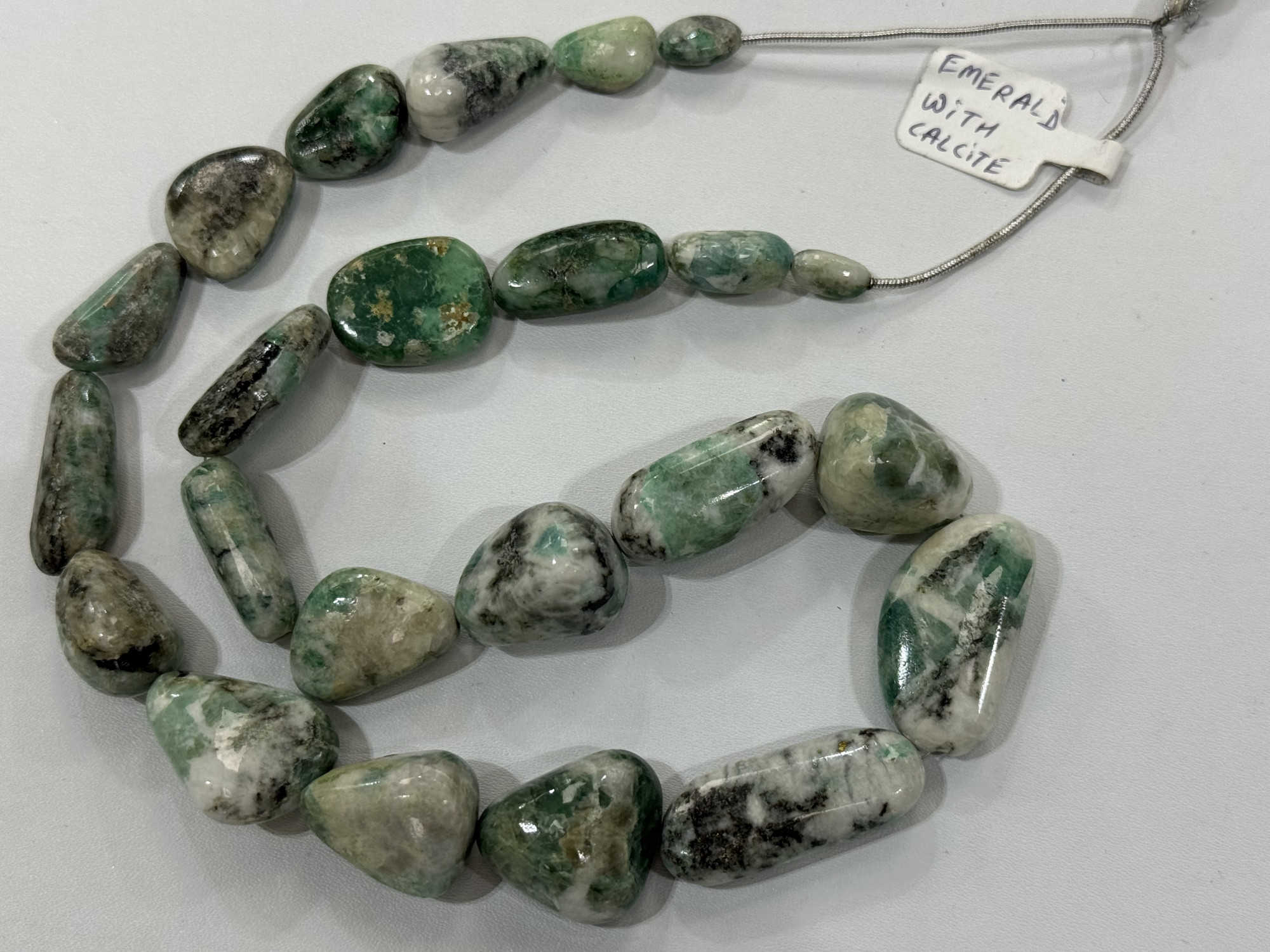 Emerald with Calcite  Nugget Faceted