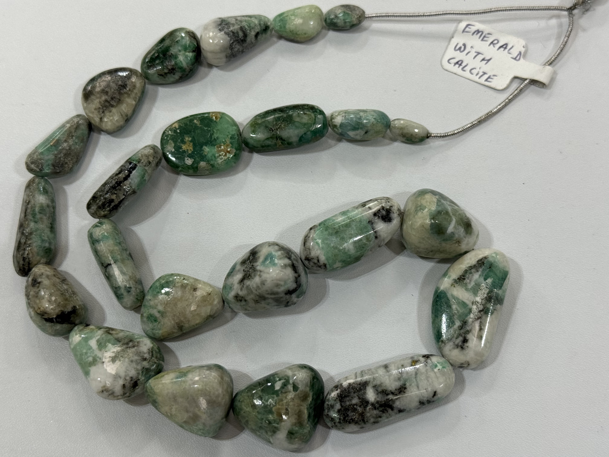 Emerald with Calcite  Nugget Faceted