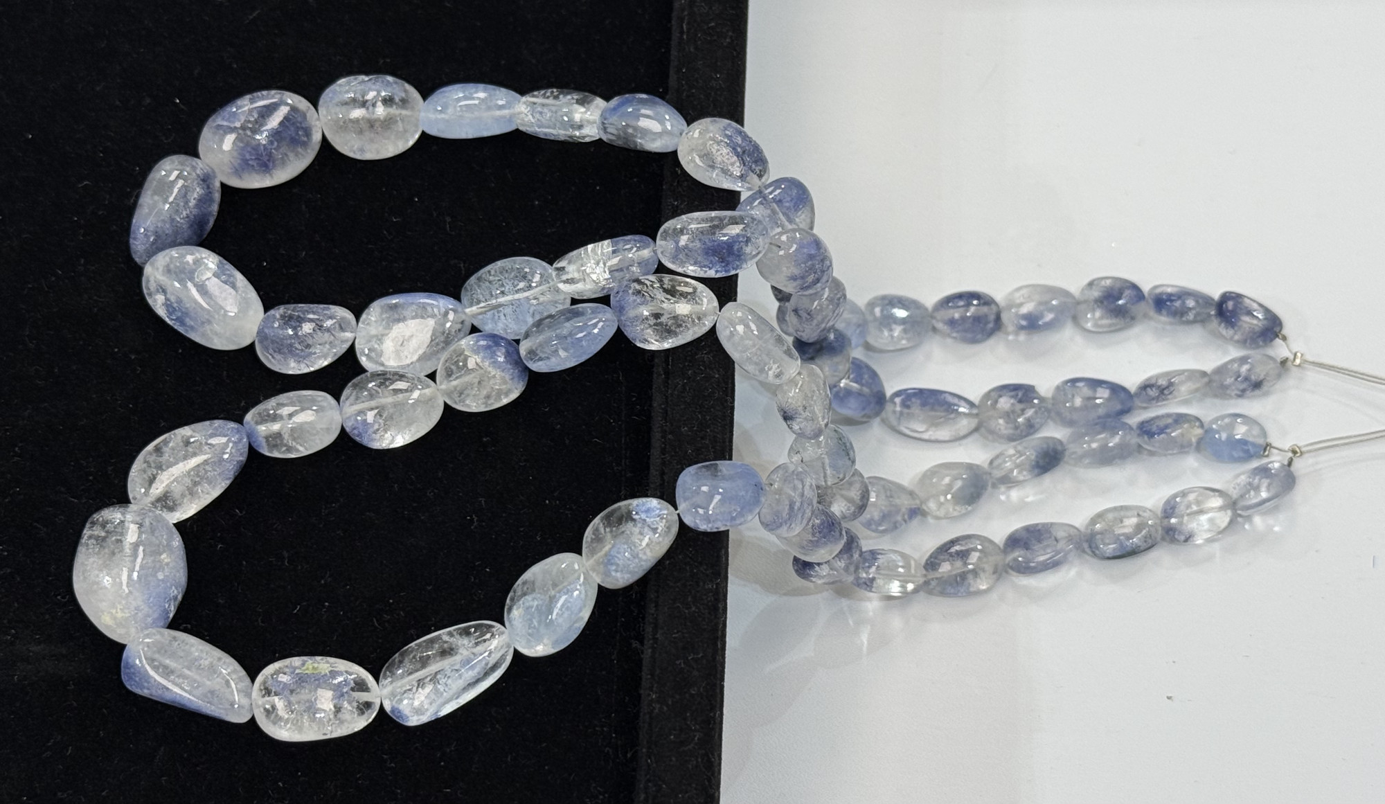 Natural Dumortierite Quartz Nuggets Smooth