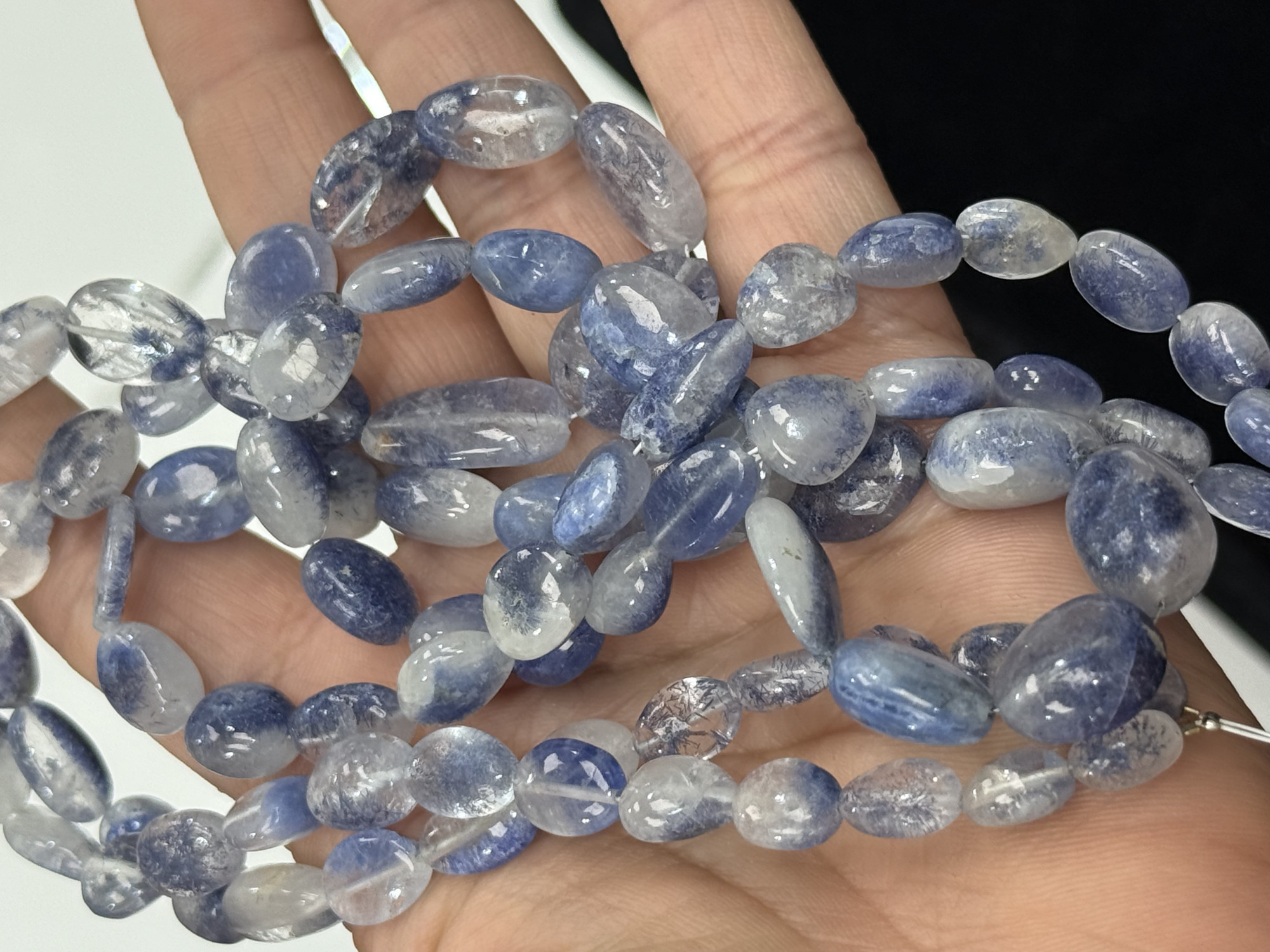 Natural Dumortierite Quartz Nuggets Smooth