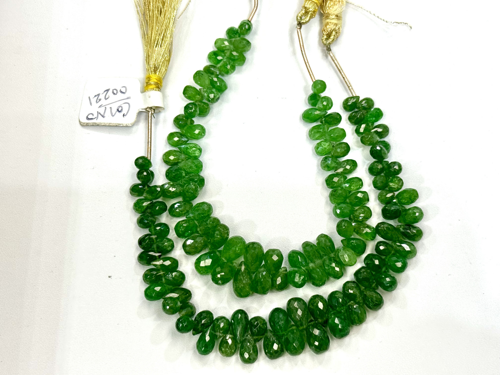 Natural Tsavorite Drops Faceted Graduated