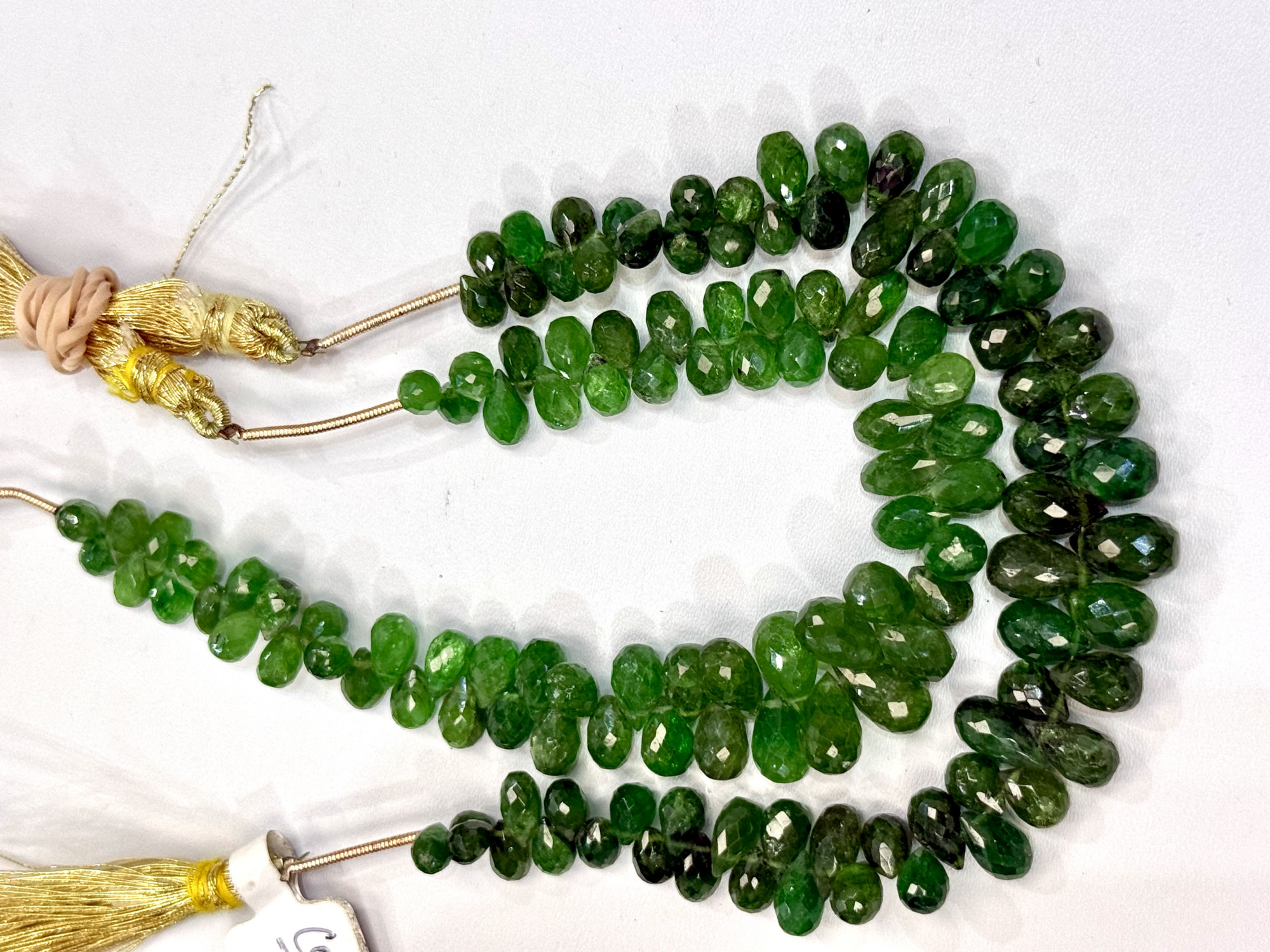 Natural Tsavorite Drops Faceted Graduated