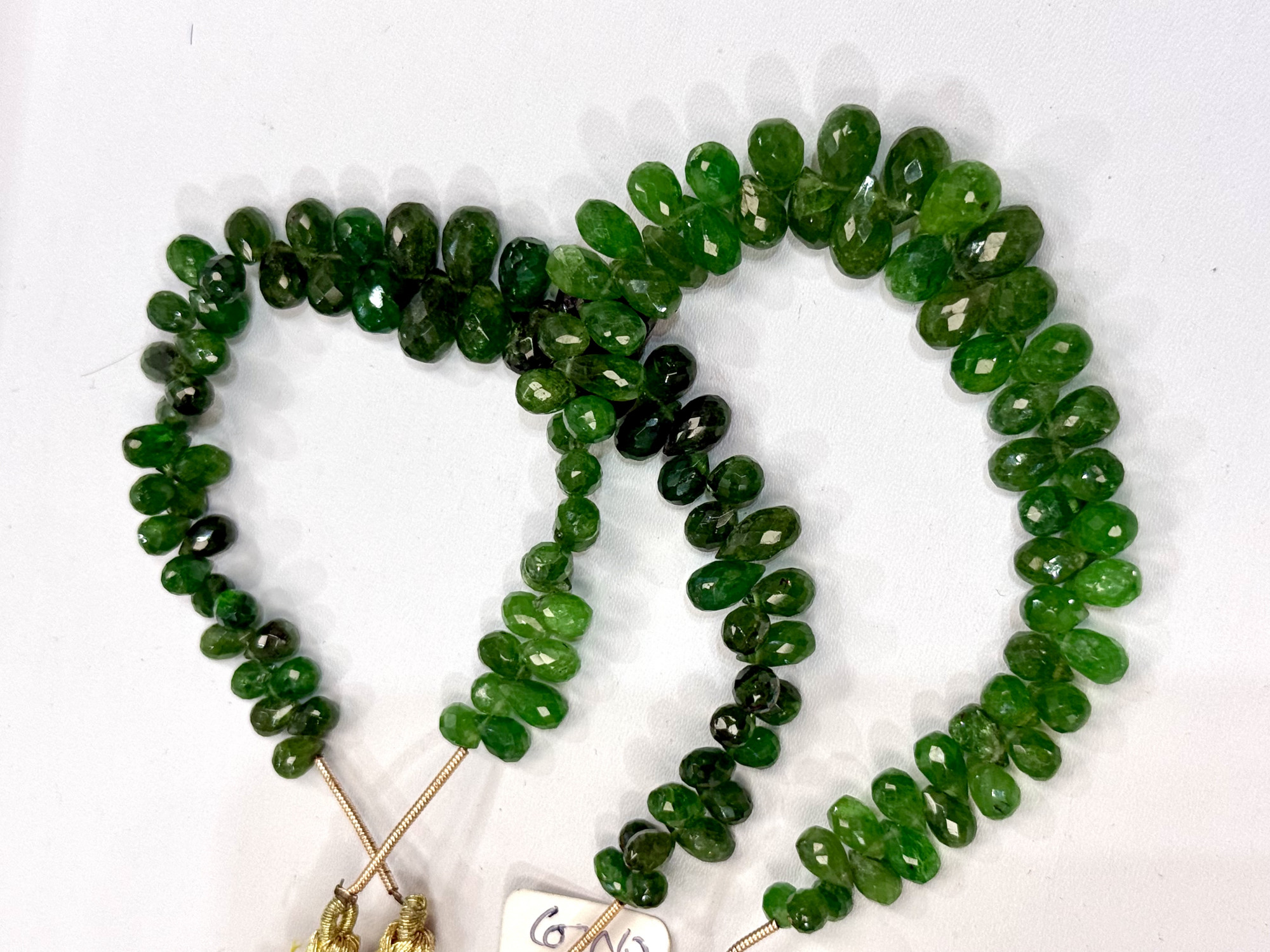 Natural Tsavorite Drops Faceted Graduated
