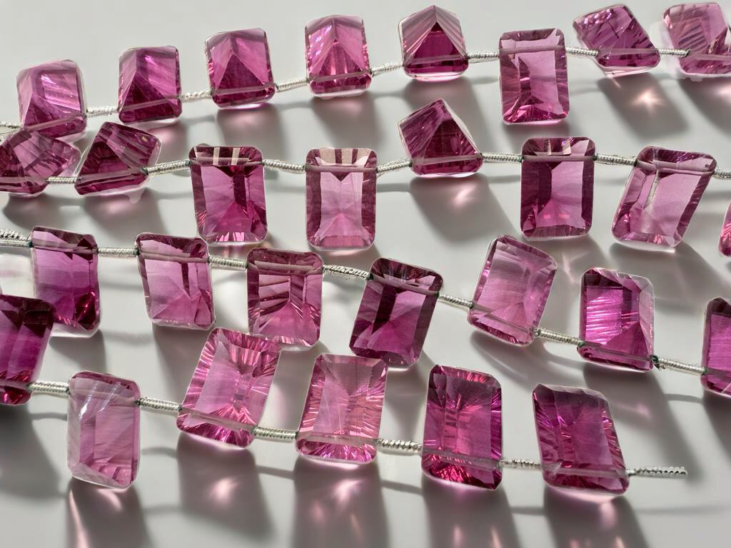 Rubilite Hydro Quartz Rectangle Faceted