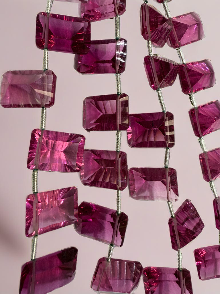 Rubilite Hydro Quartz Rectangle Faceted