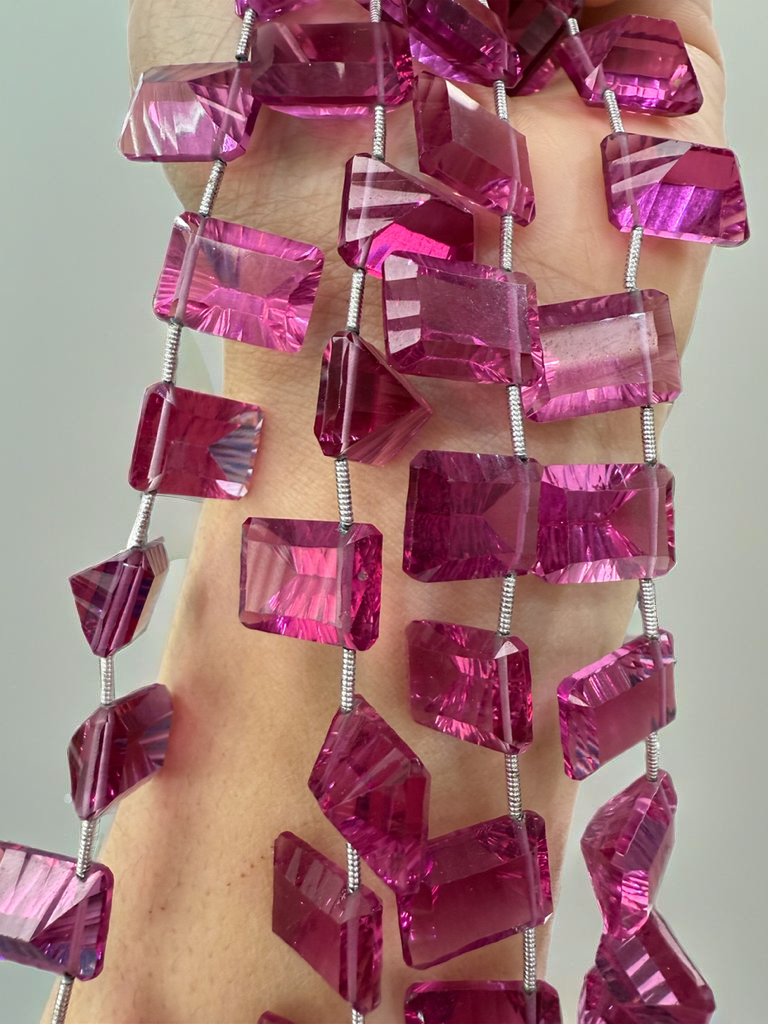 Rubilite Hydro Quartz Rectangle Faceted