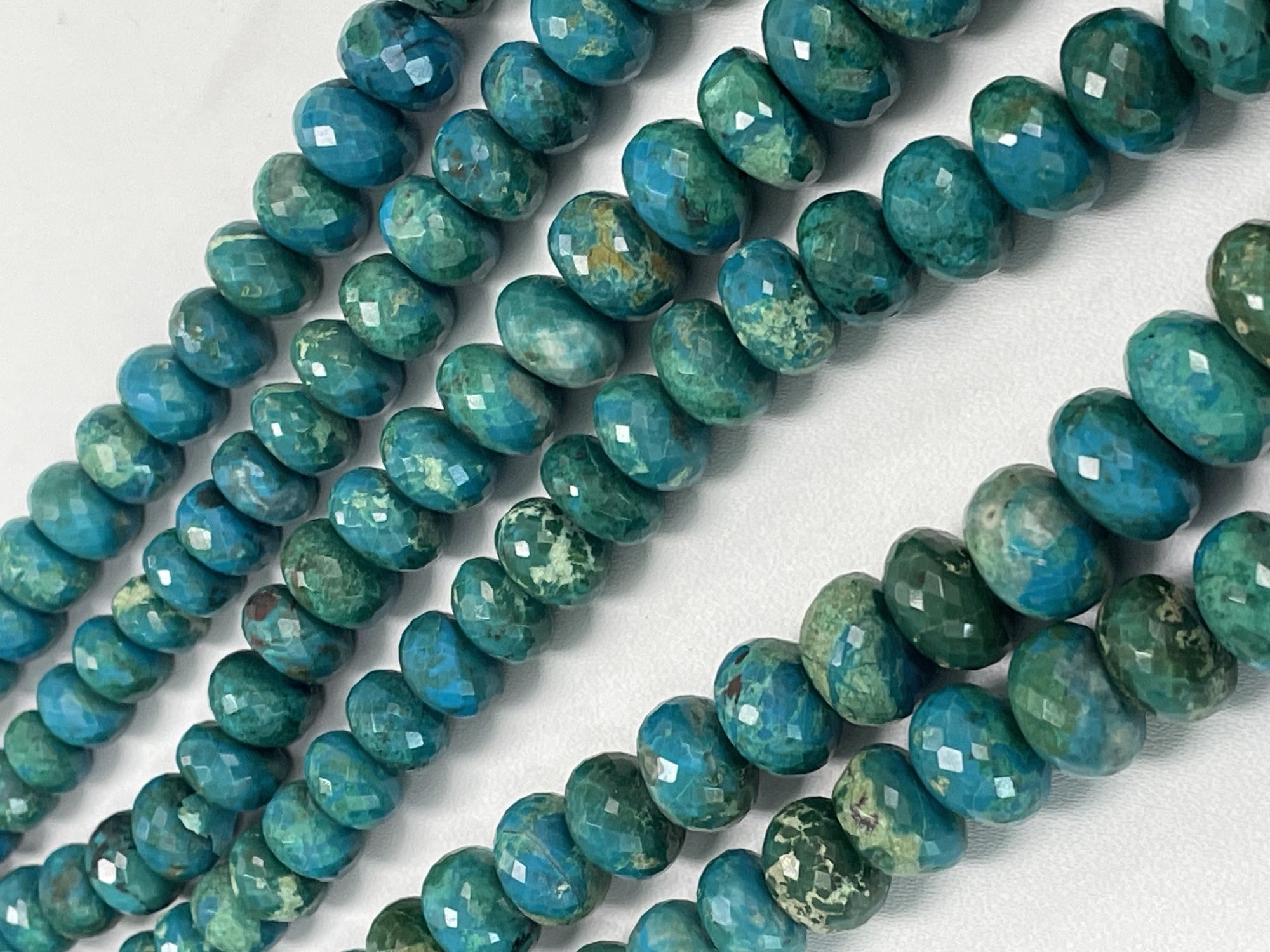 Chrysocolla Rondelle Faceted