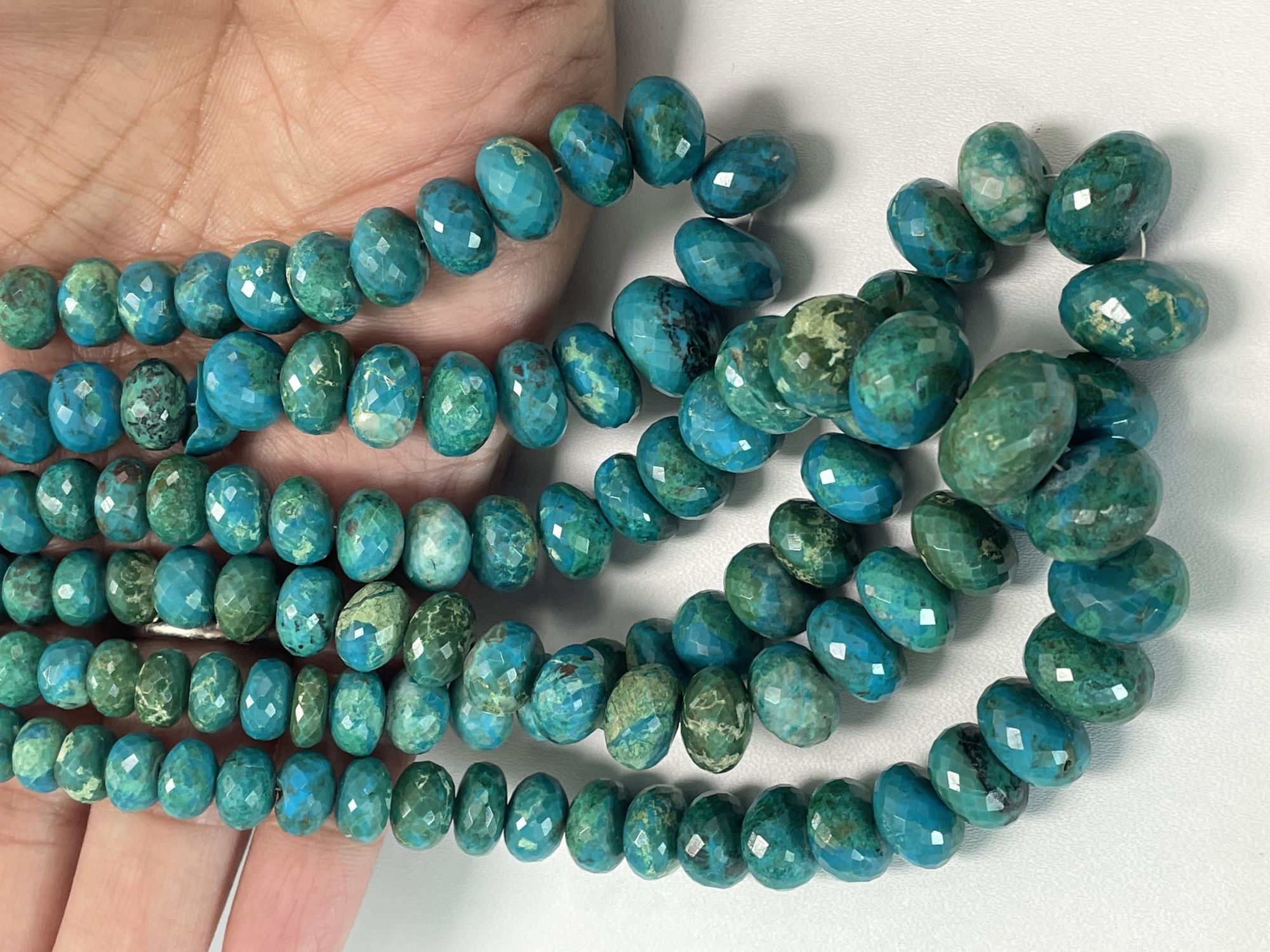 Chrysocolla Rondelle Faceted