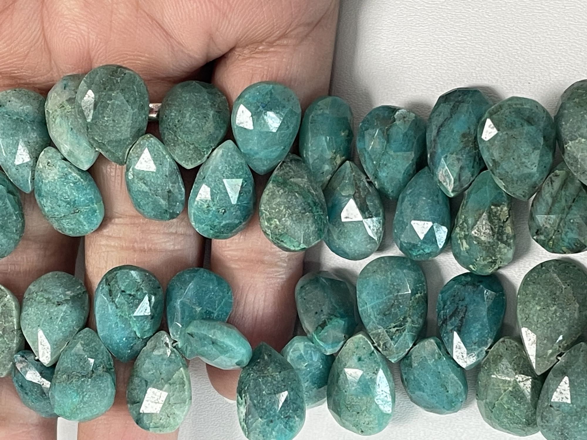 Chrysocolla Pear Faceted