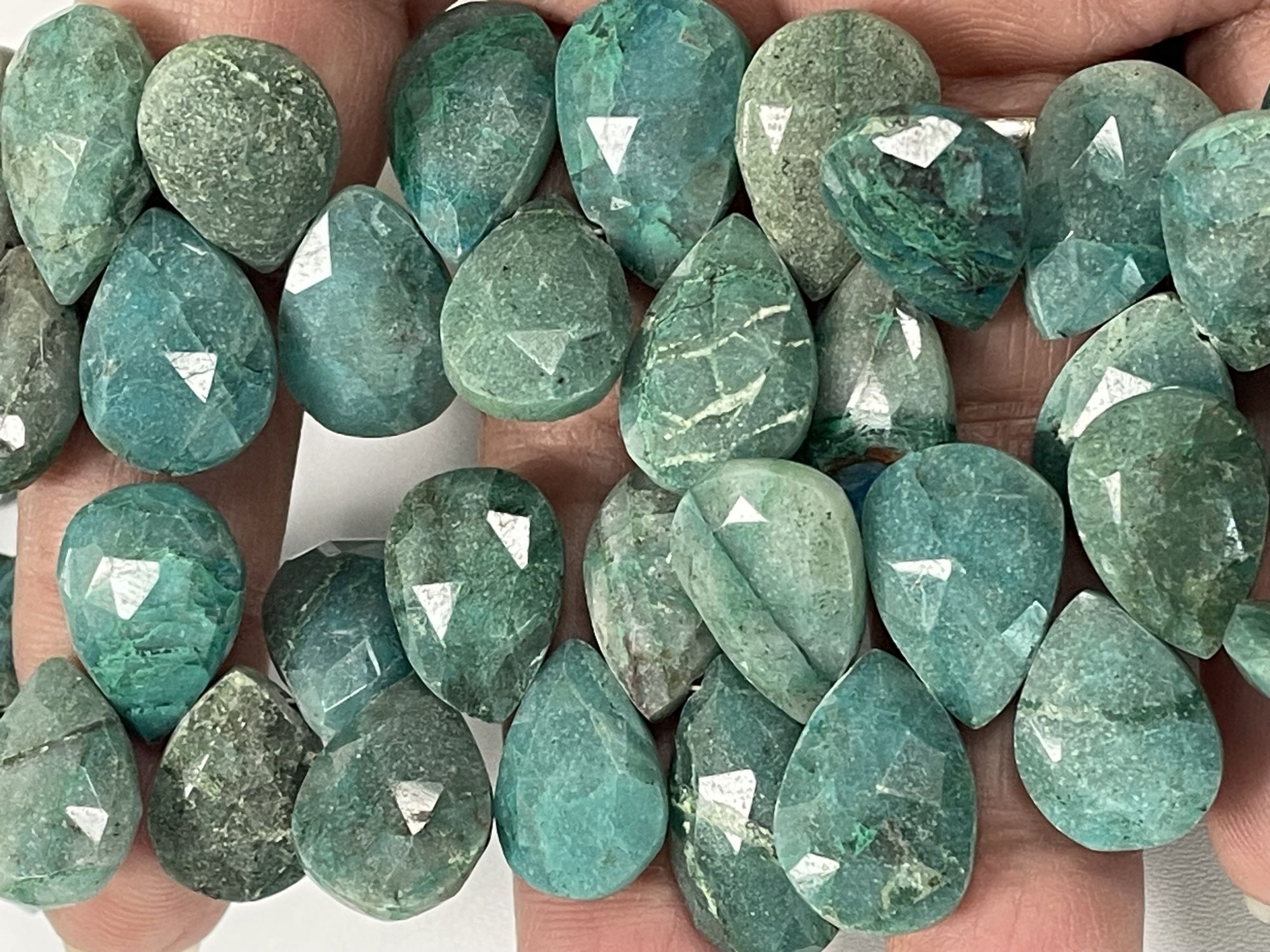 Chrysocolla Pear Faceted