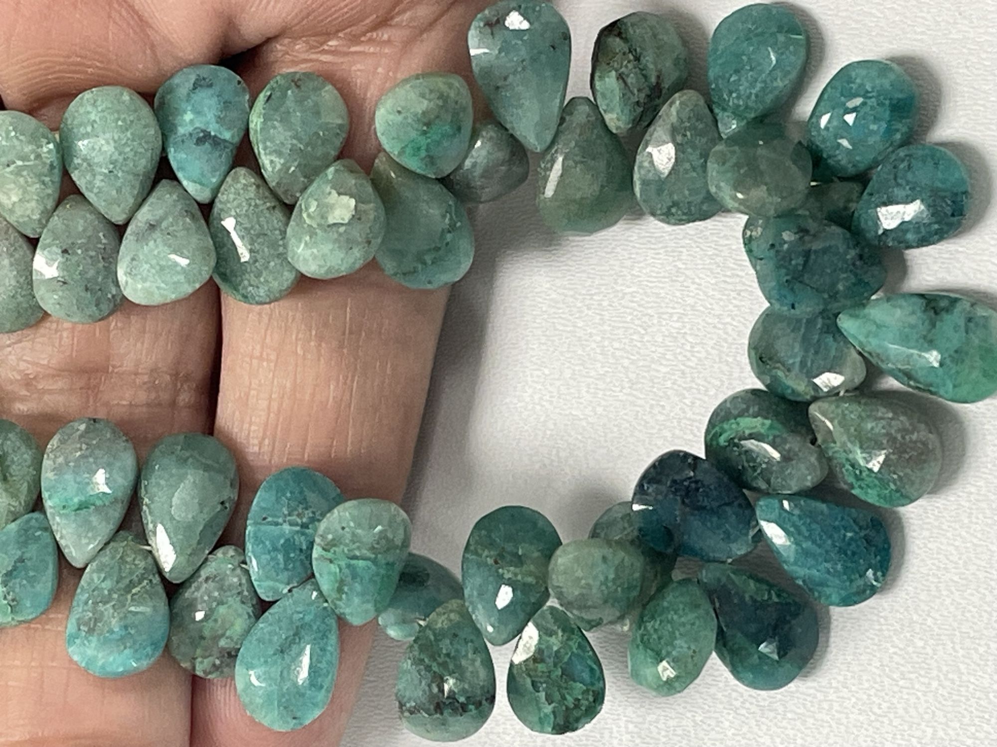 Chrysocolla Pear Faceted