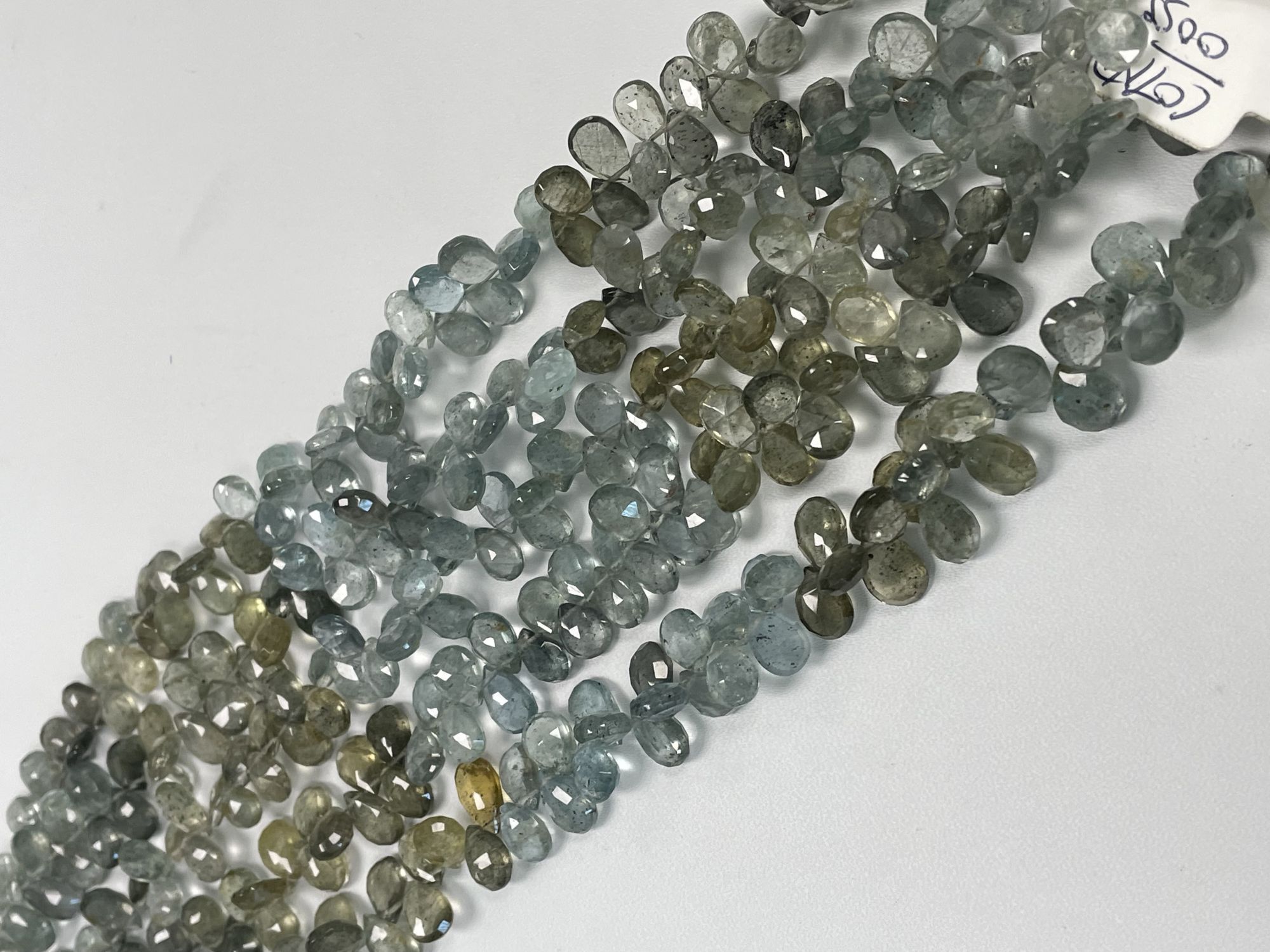 Shaded Moss Aquamarine Pear Faceted