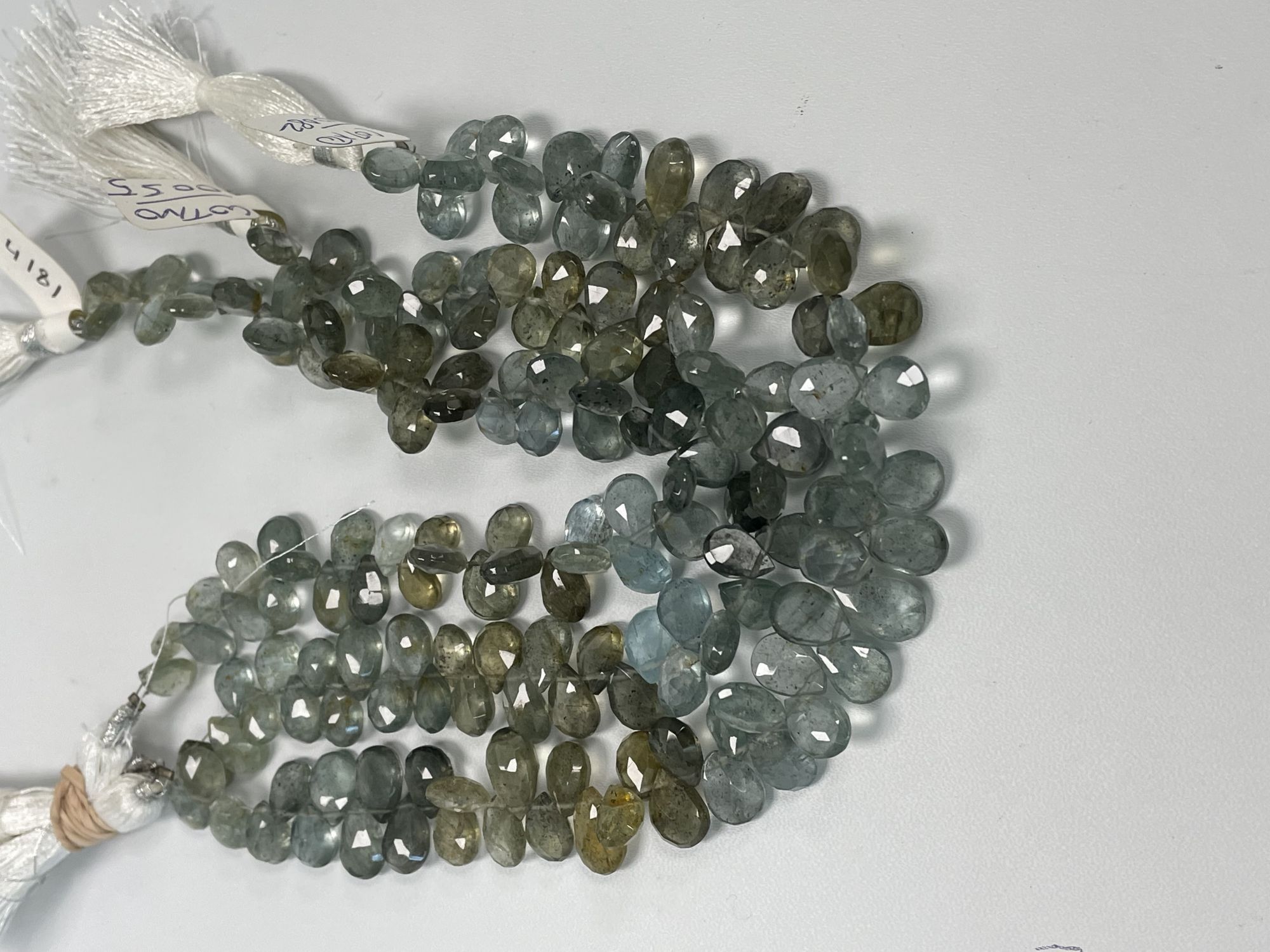 Shaded Moss Aquamarine Pear Faceted