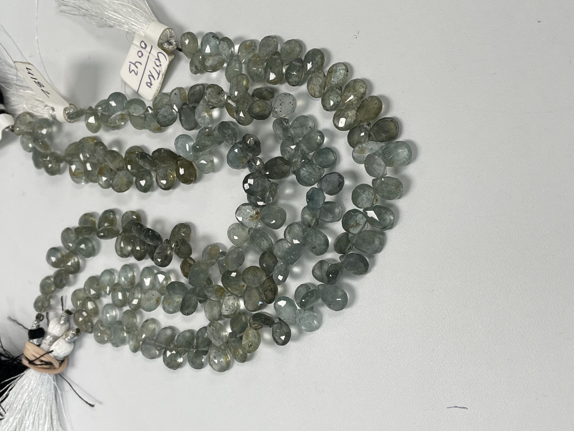 Shaded Moss Aquamarine Pear Faceted