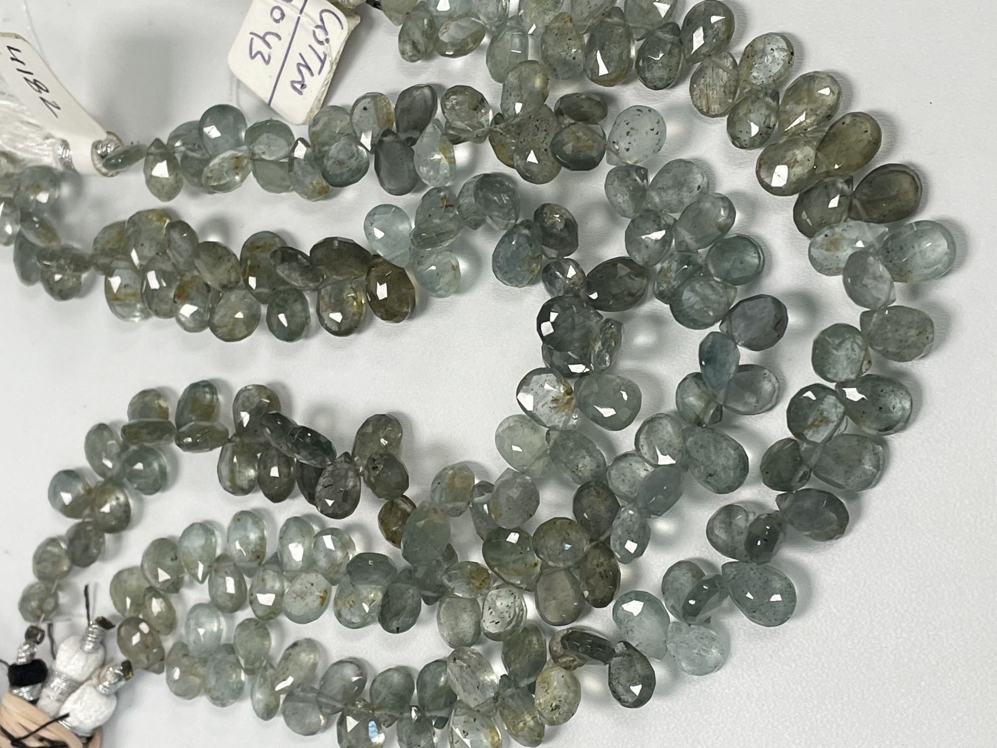 Shaded Moss Aquamarine Pear Faceted