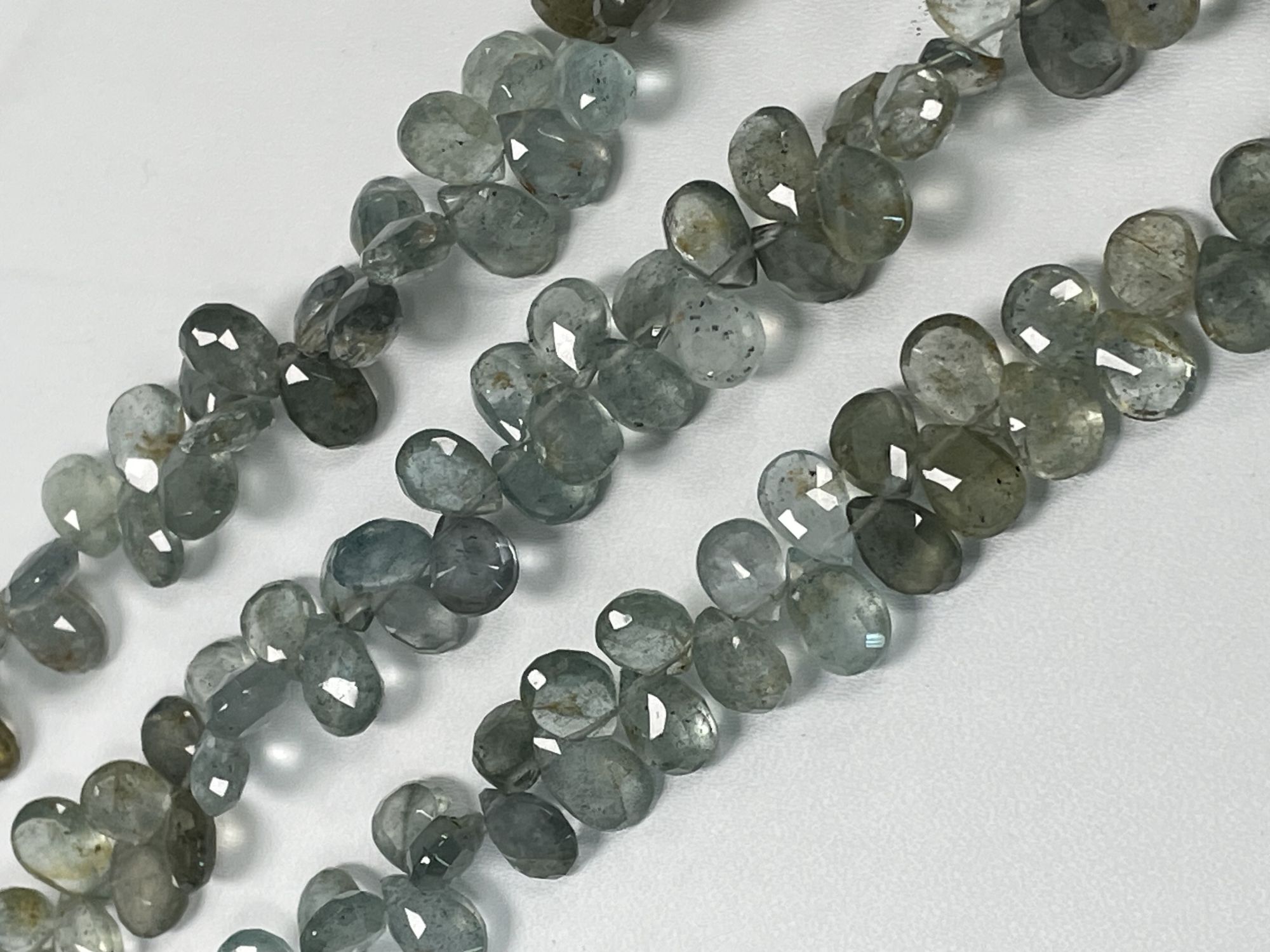 Shaded Moss Aquamarine Pear Faceted