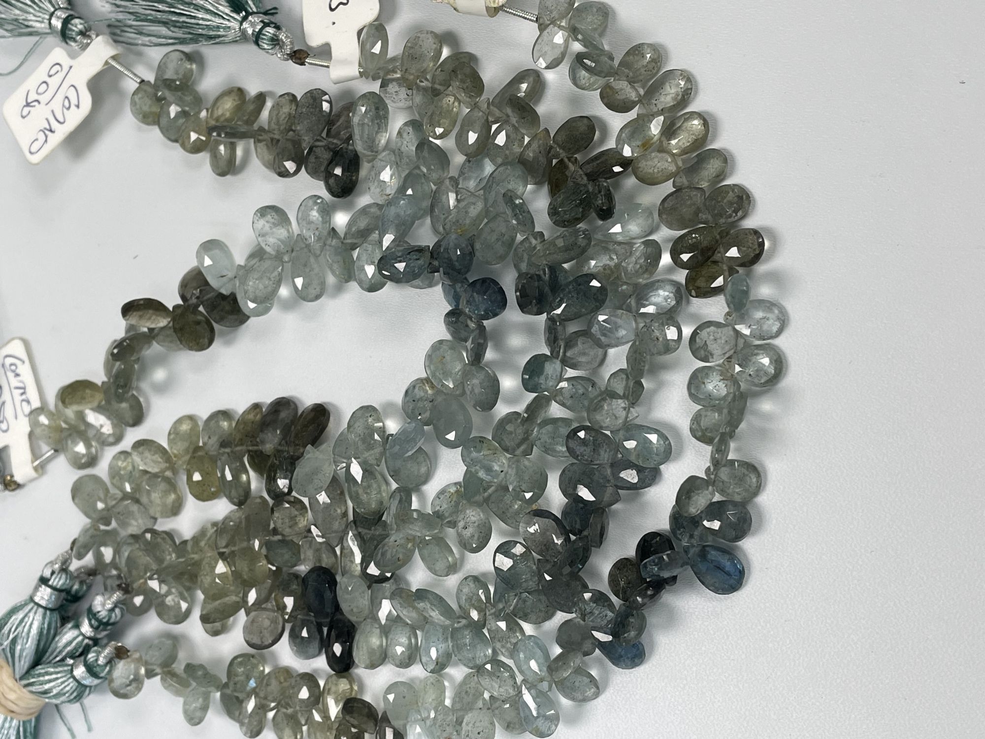 Shaded Moss Aquamarine Pear Faceted