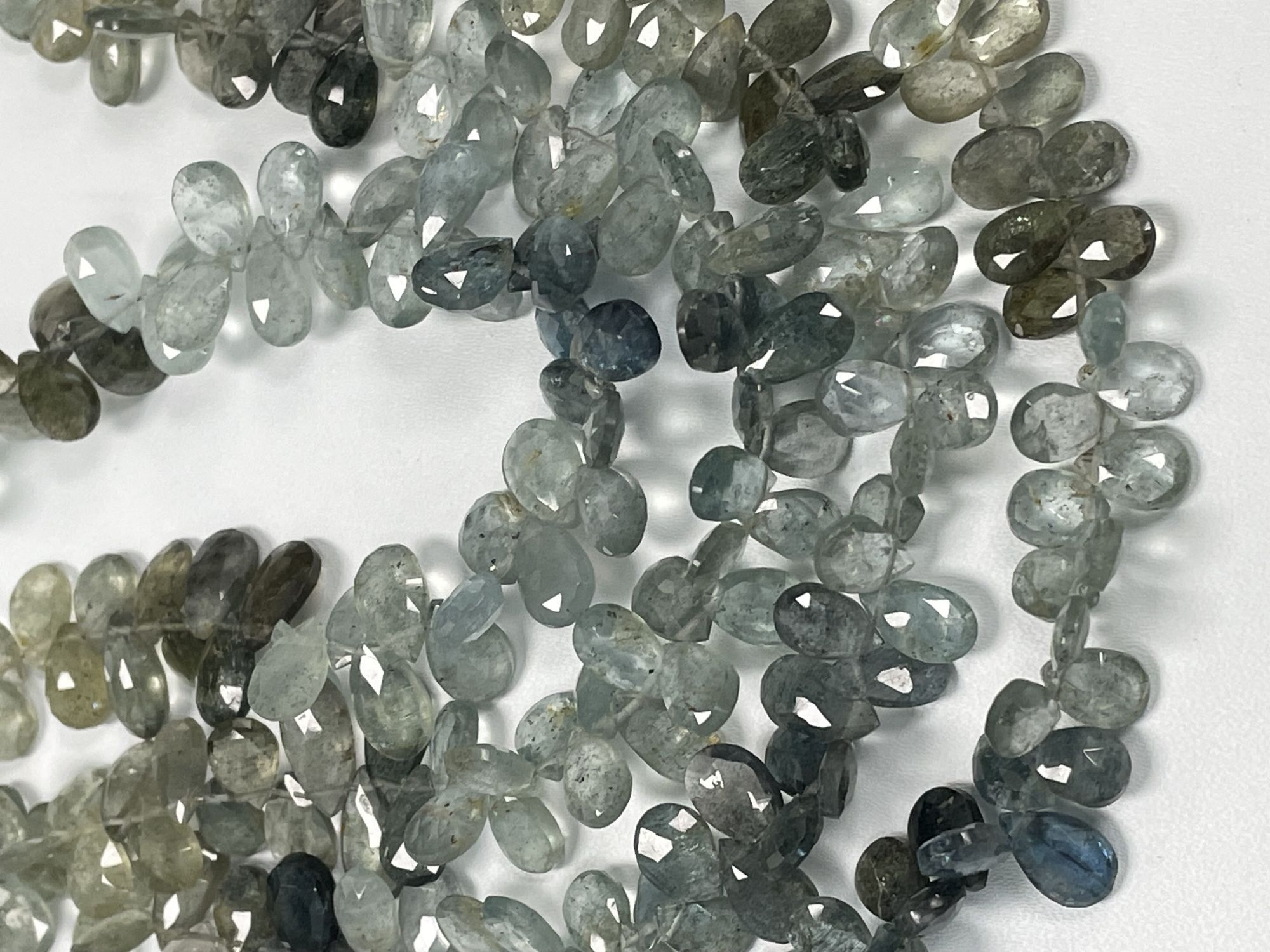 Shaded Moss Aquamarine Pear Faceted