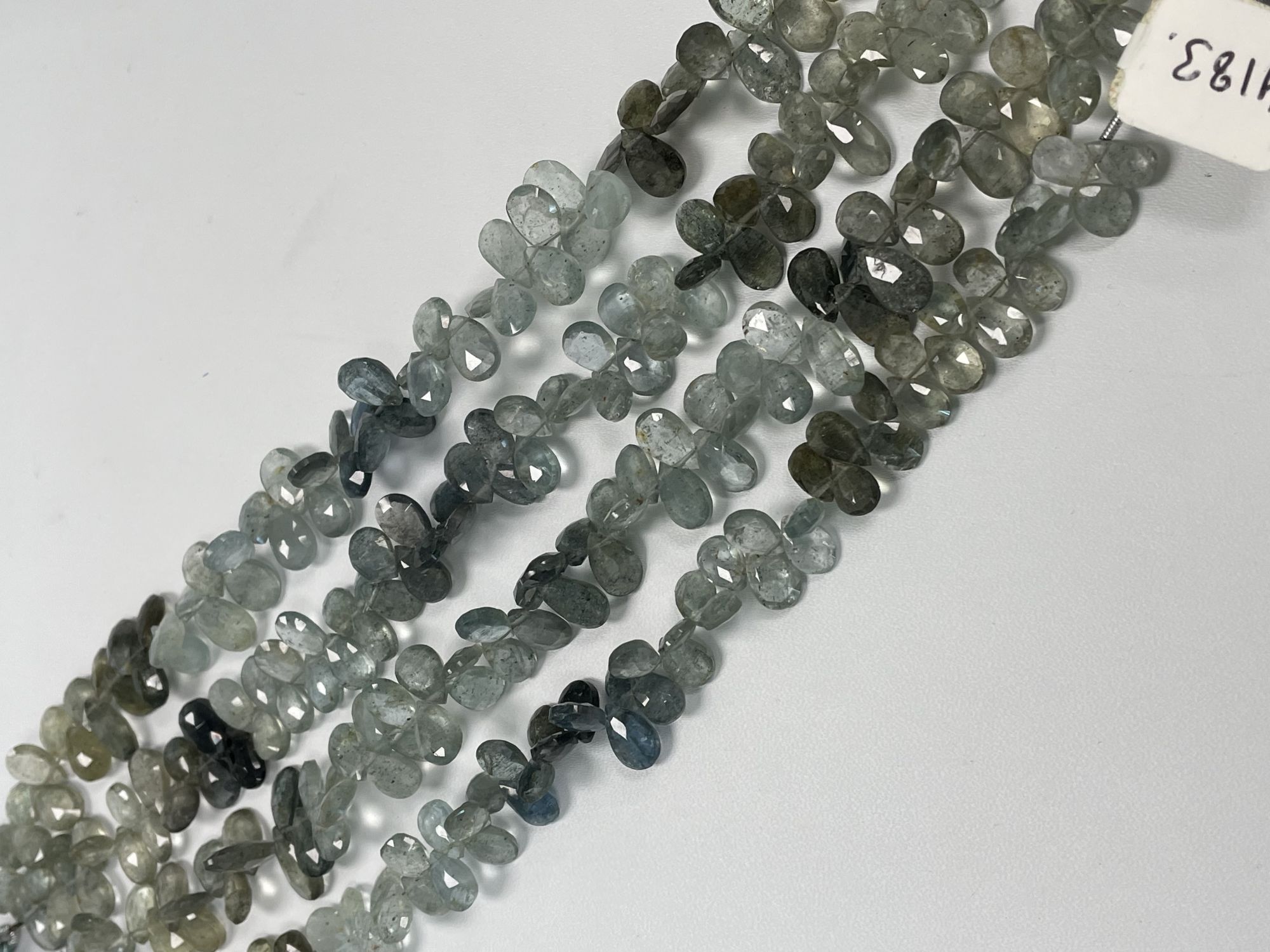 Shaded Moss Aquamarine Pear Faceted