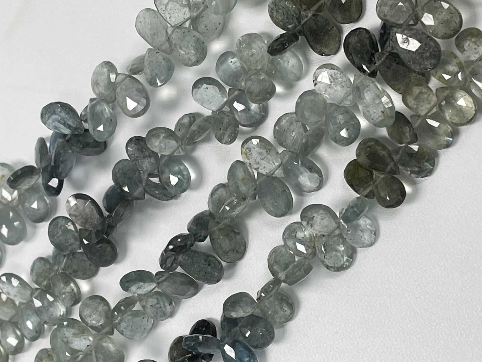 Shaded Moss Aquamarine Pear Faceted