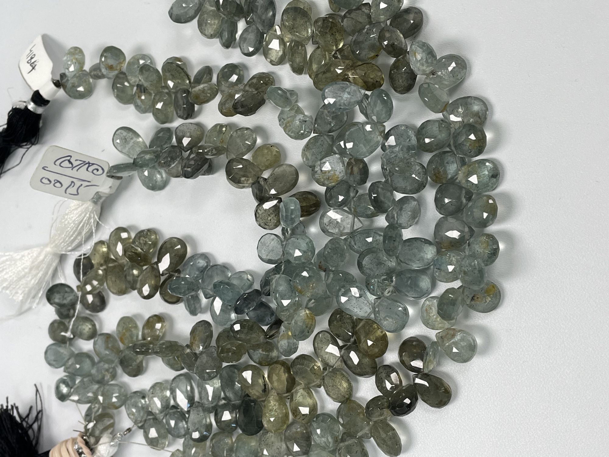 Shaded Moss Aquamarine Pear Faceted