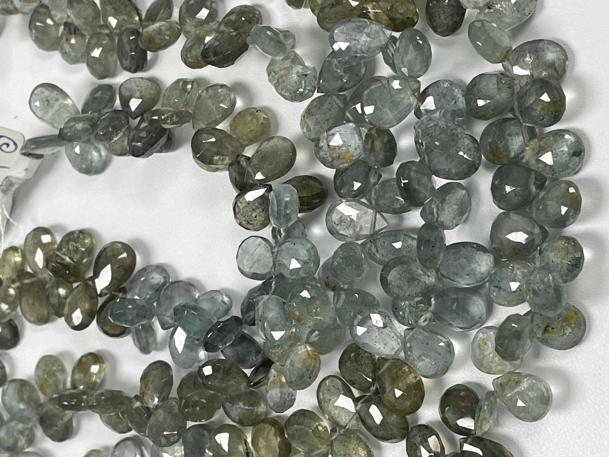 Shaded Moss Aquamarine Pear Faceted