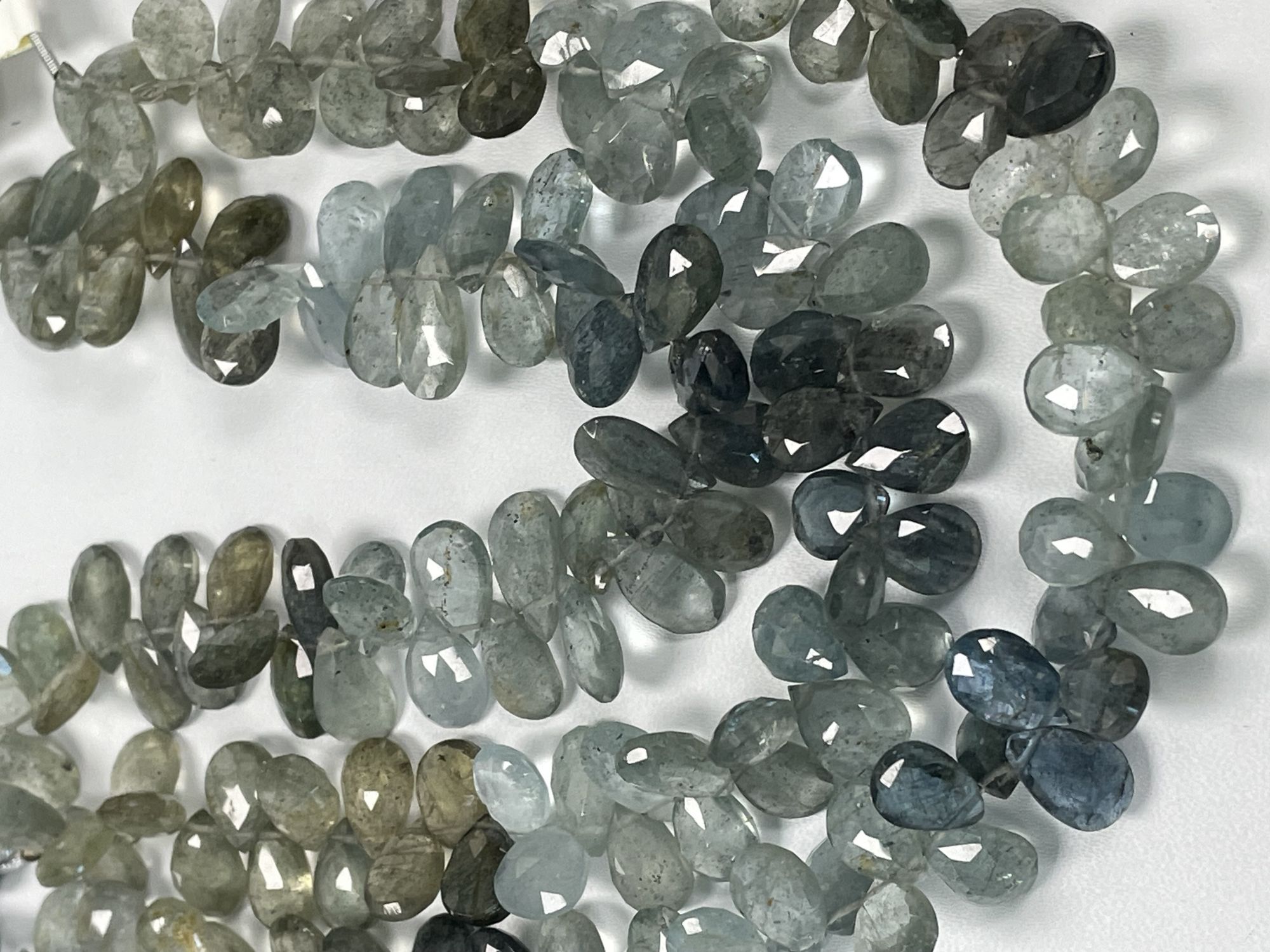 Shaded Moss Aquamarine Pear Faceted