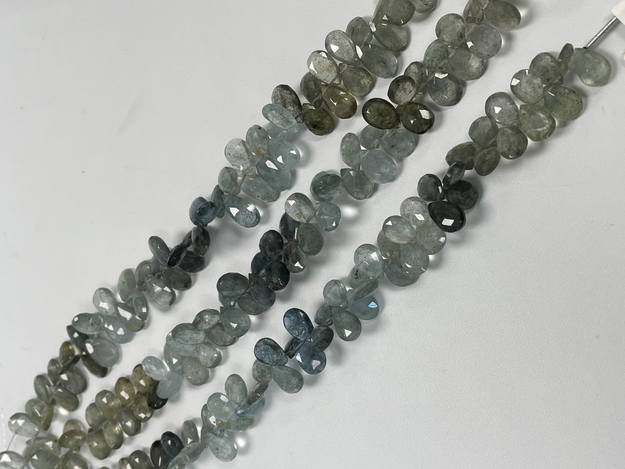 Shaded Moss Aquamarine Pear Faceted