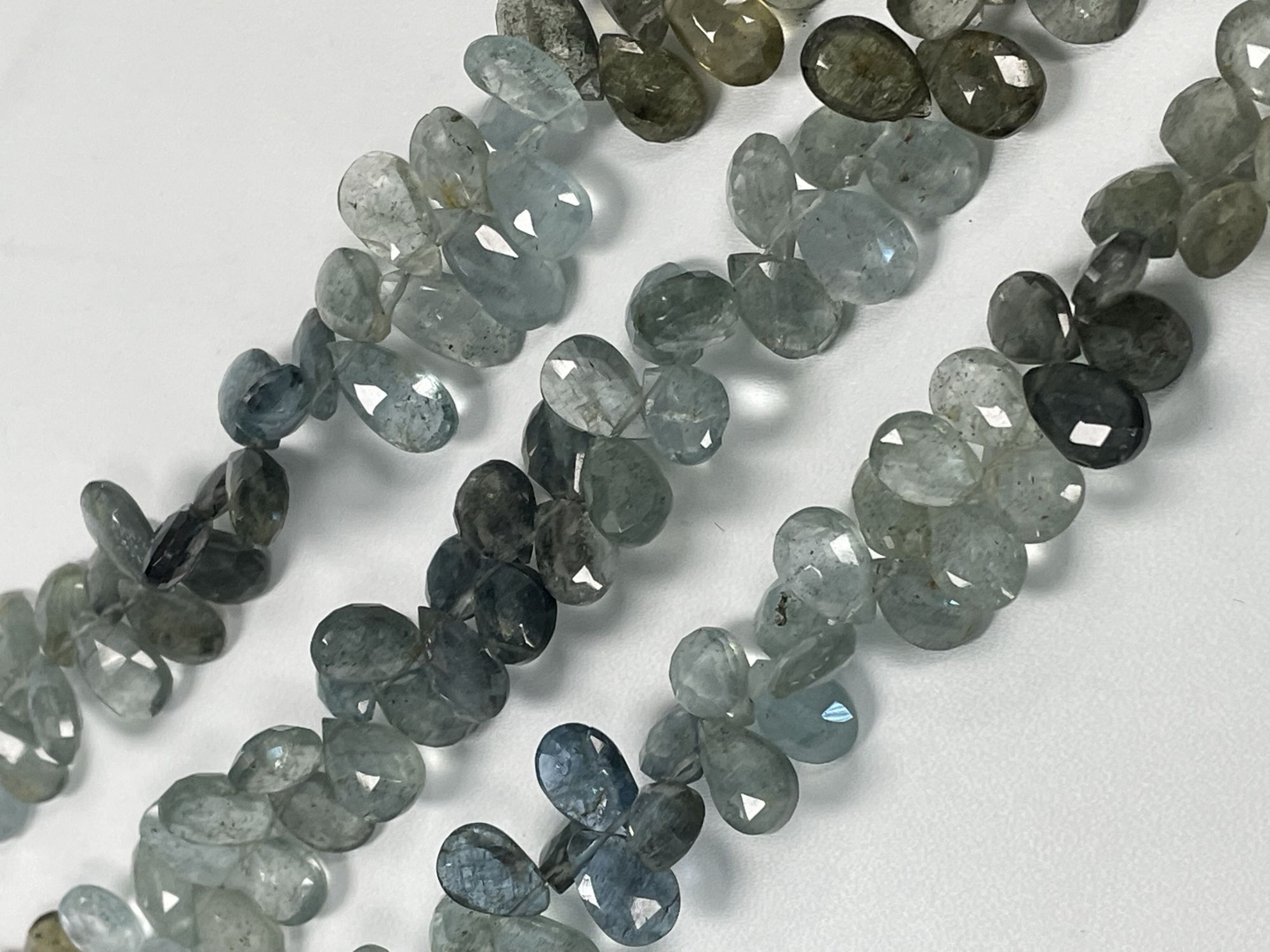 Shaded Moss Aquamarine Pear Faceted