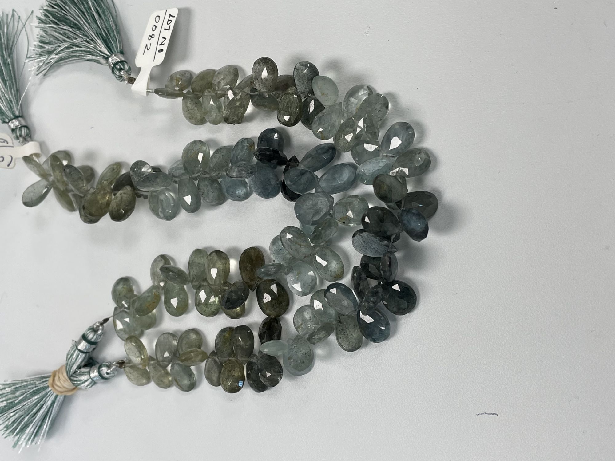 Shaded Moss Aquamarine Pear Faceted