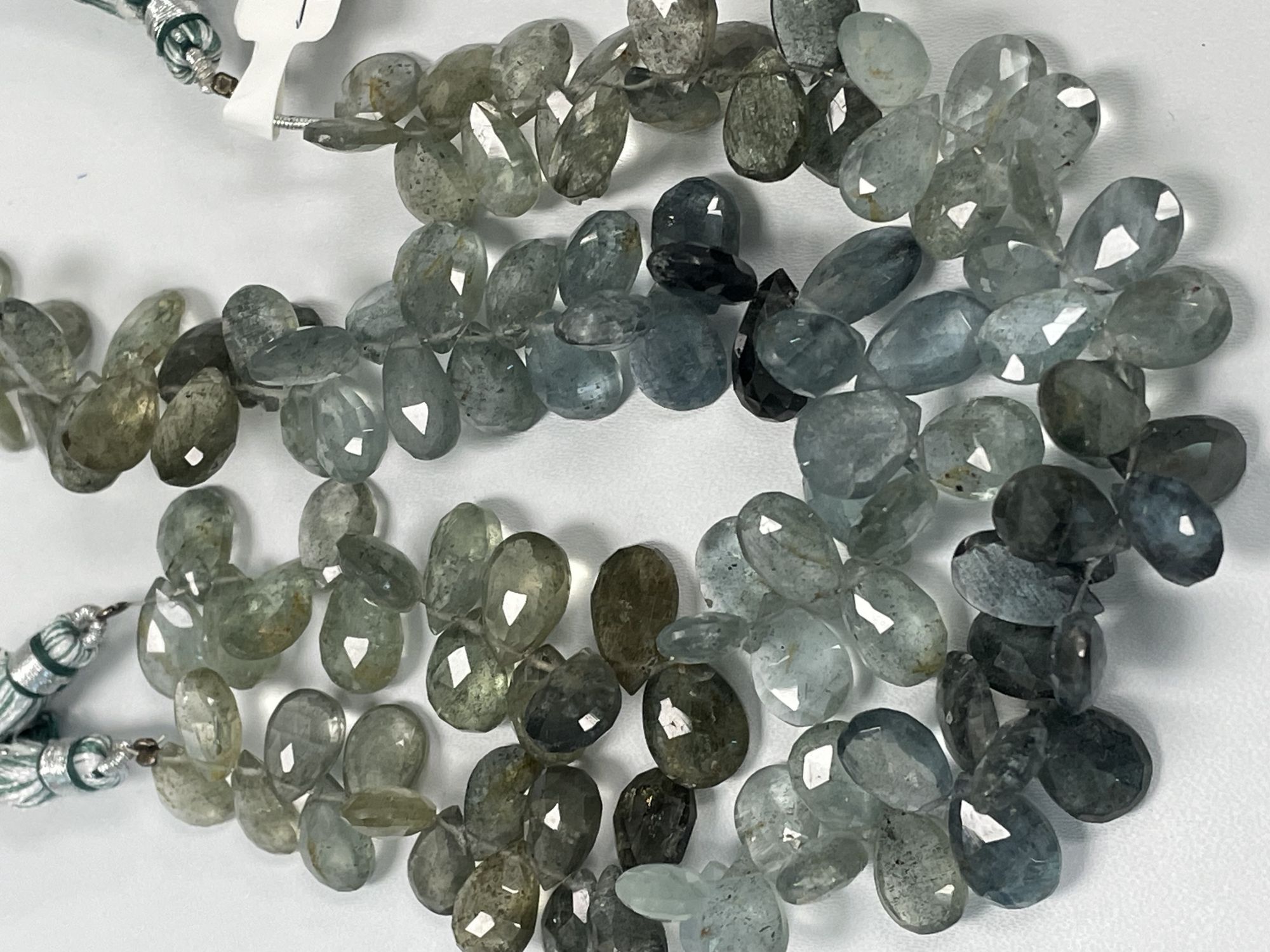 Shaded Moss Aquamarine Pear Faceted