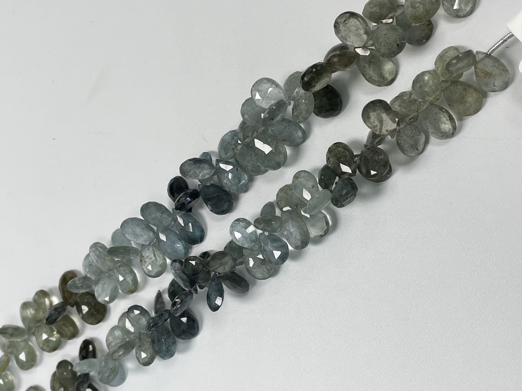 Shaded Moss Aquamarine Pear Faceted