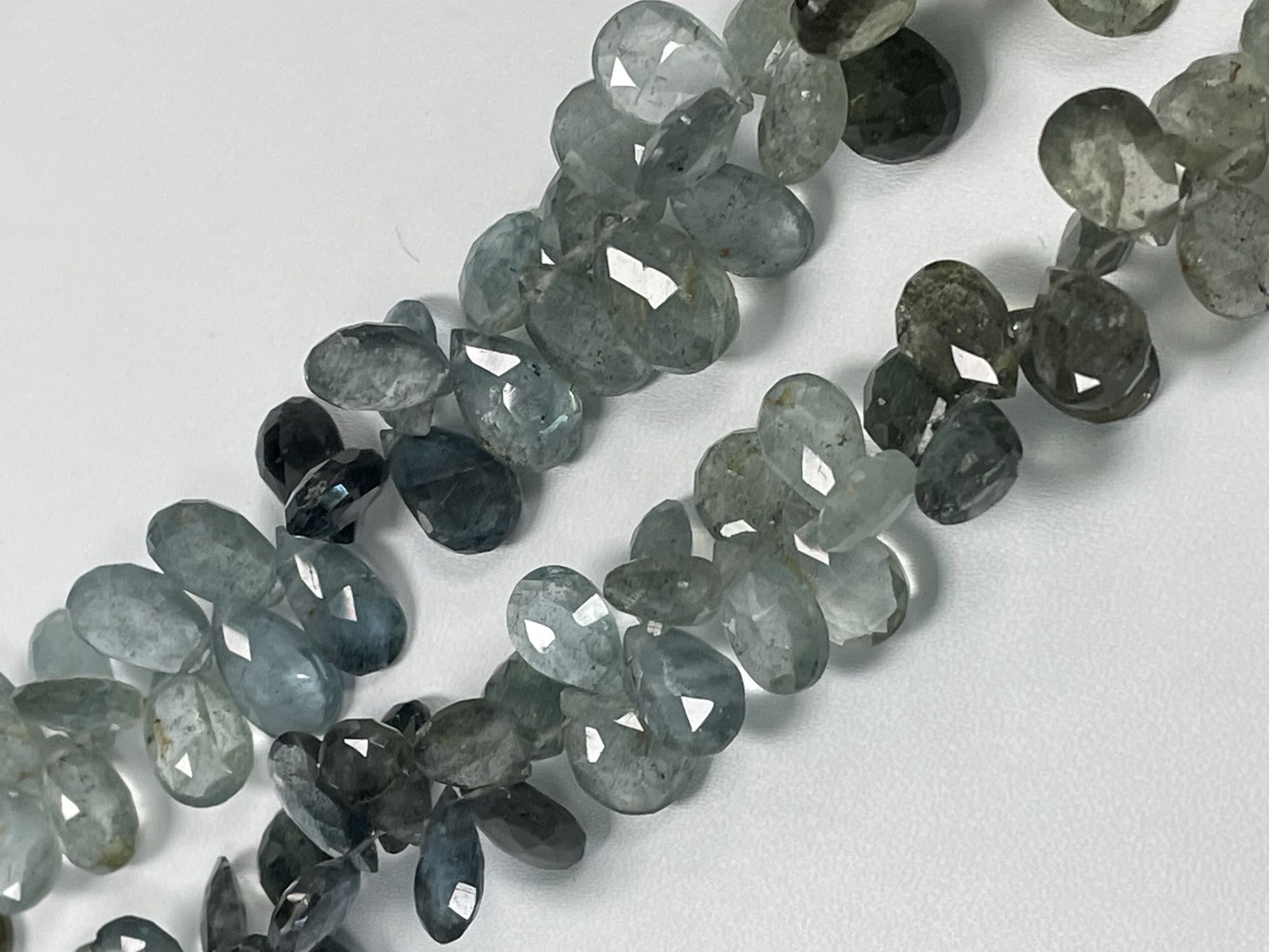 Shaded Moss Aquamarine Pear Faceted