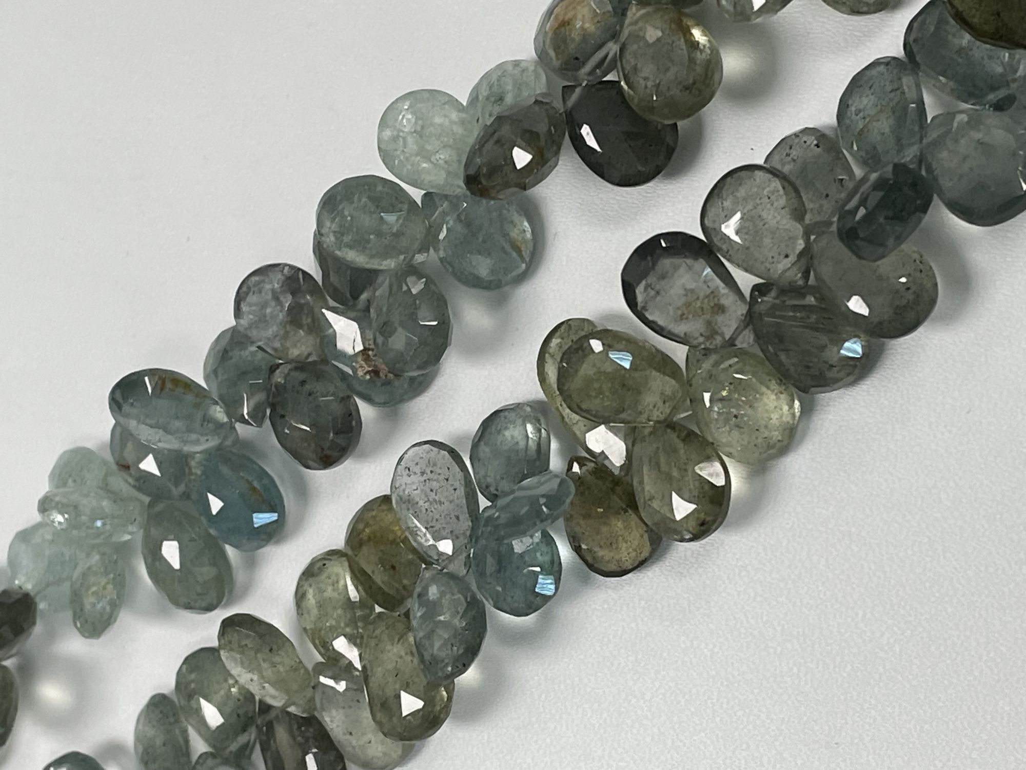 Shaded Moss Aquamarine Pear Faceted