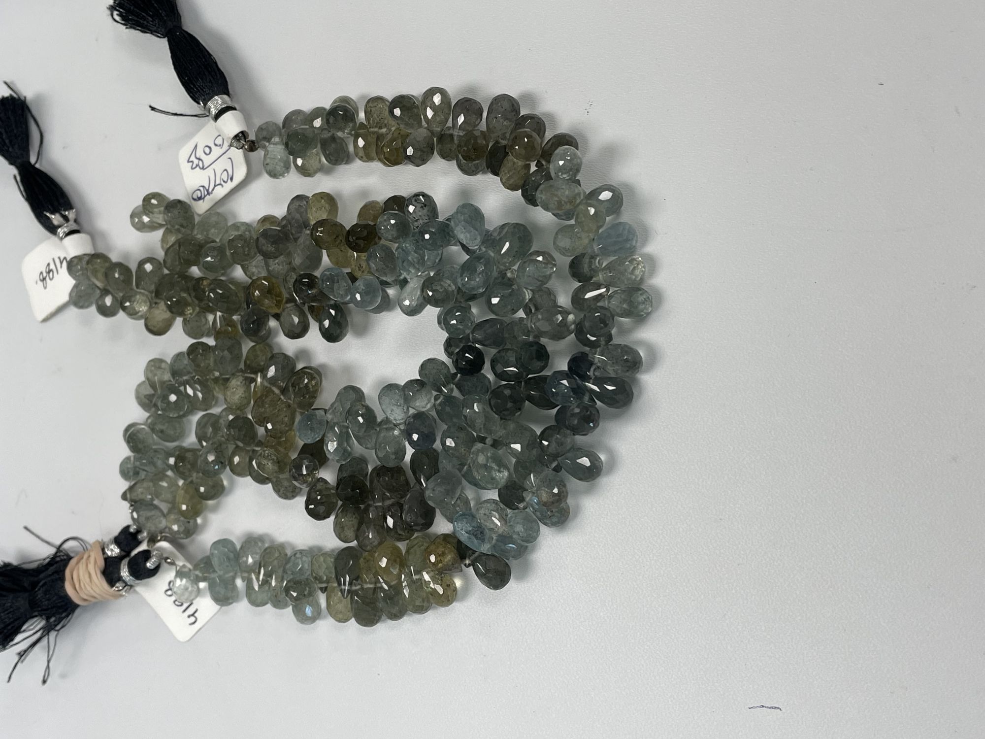 Shaded Moss Aquamarine Drop Faceted