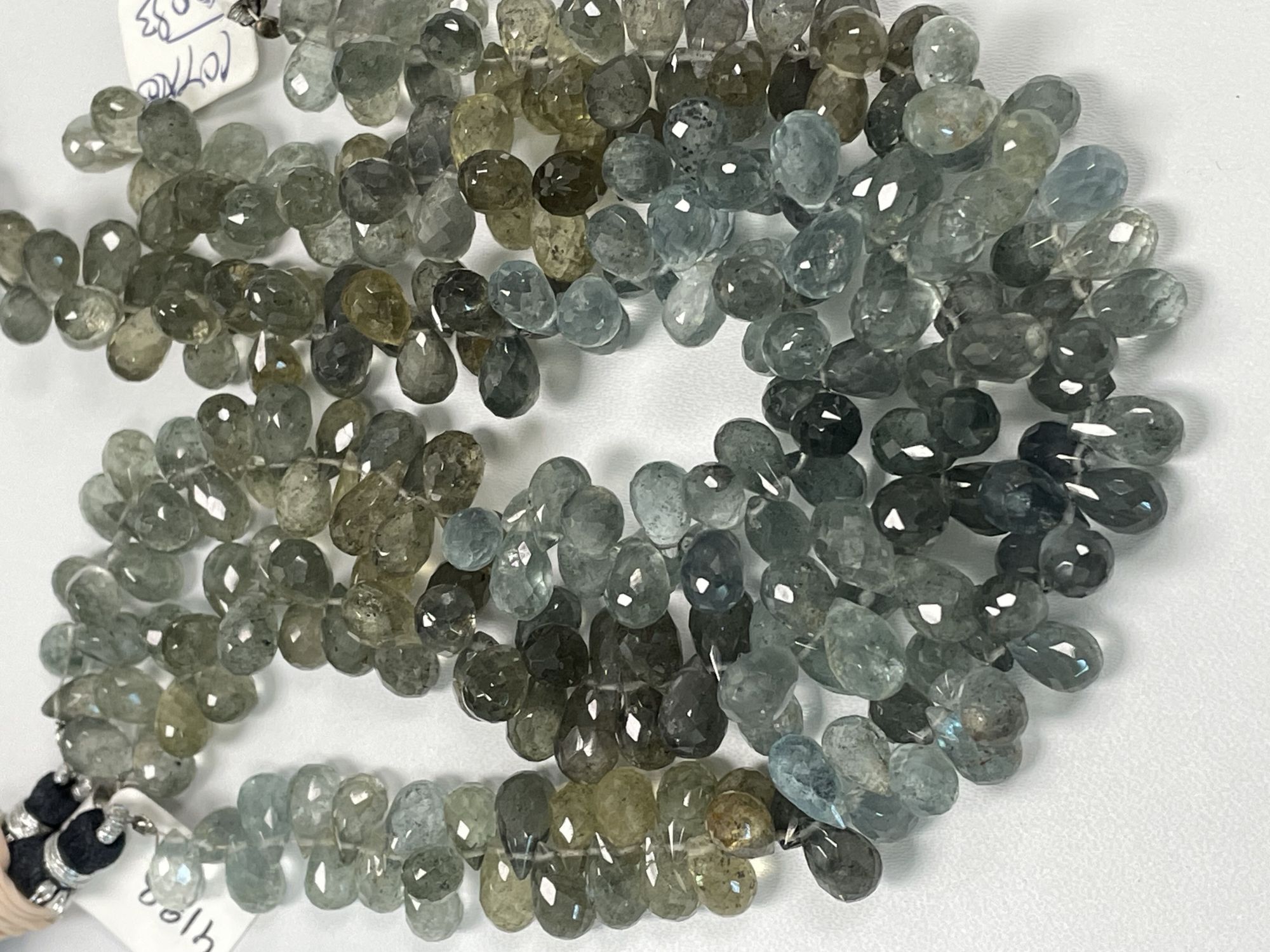 Shaded Moss Aquamarine Drop Faceted