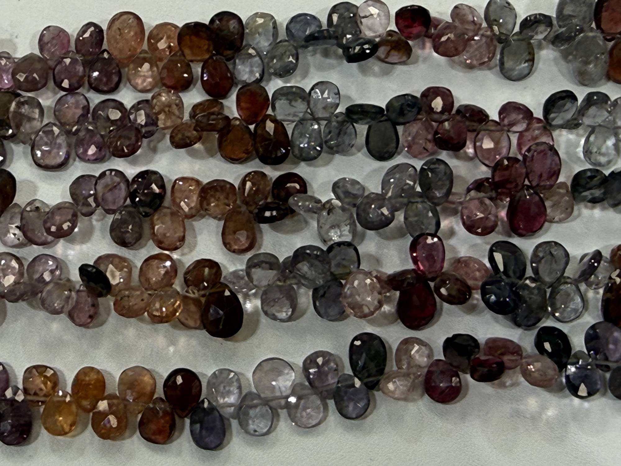 Multi Spinel Pears Faceted