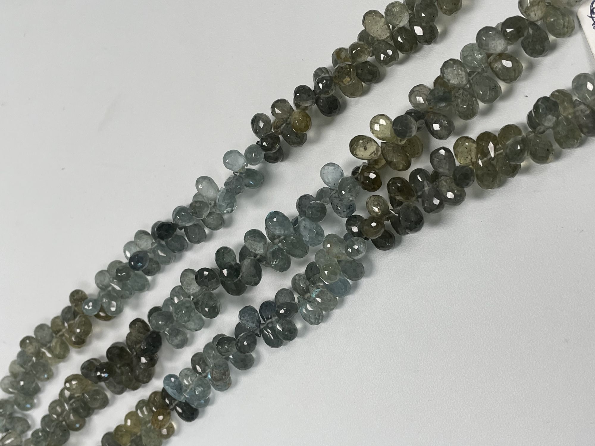 Shaded Moss Aquamarine Drop Faceted