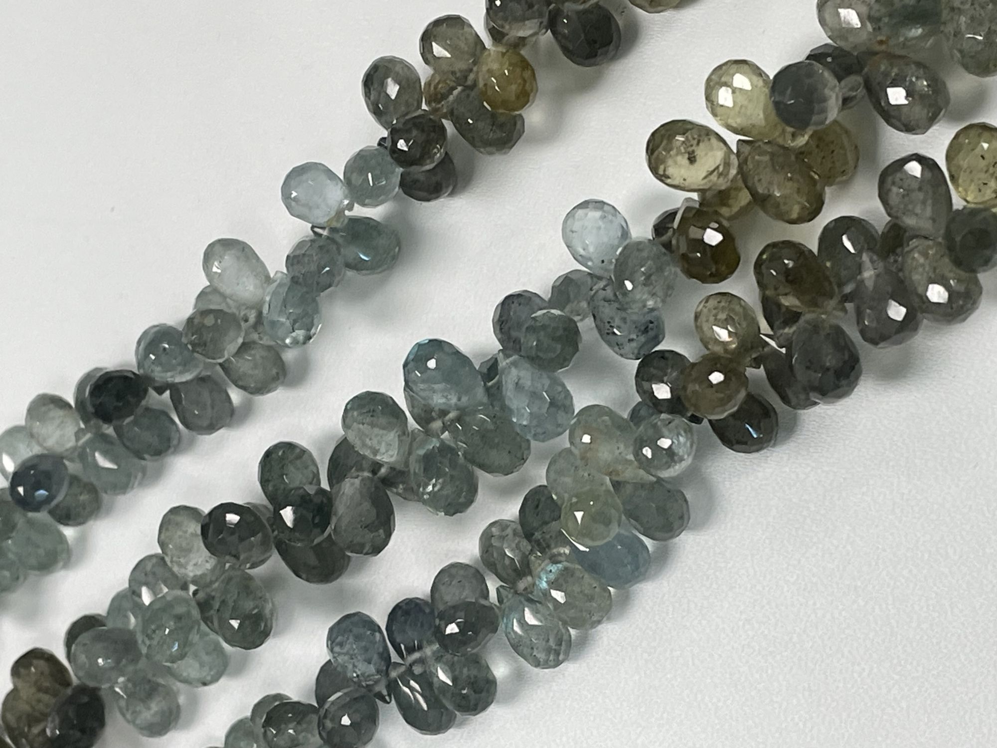 Shaded Moss Aquamarine Drop Faceted