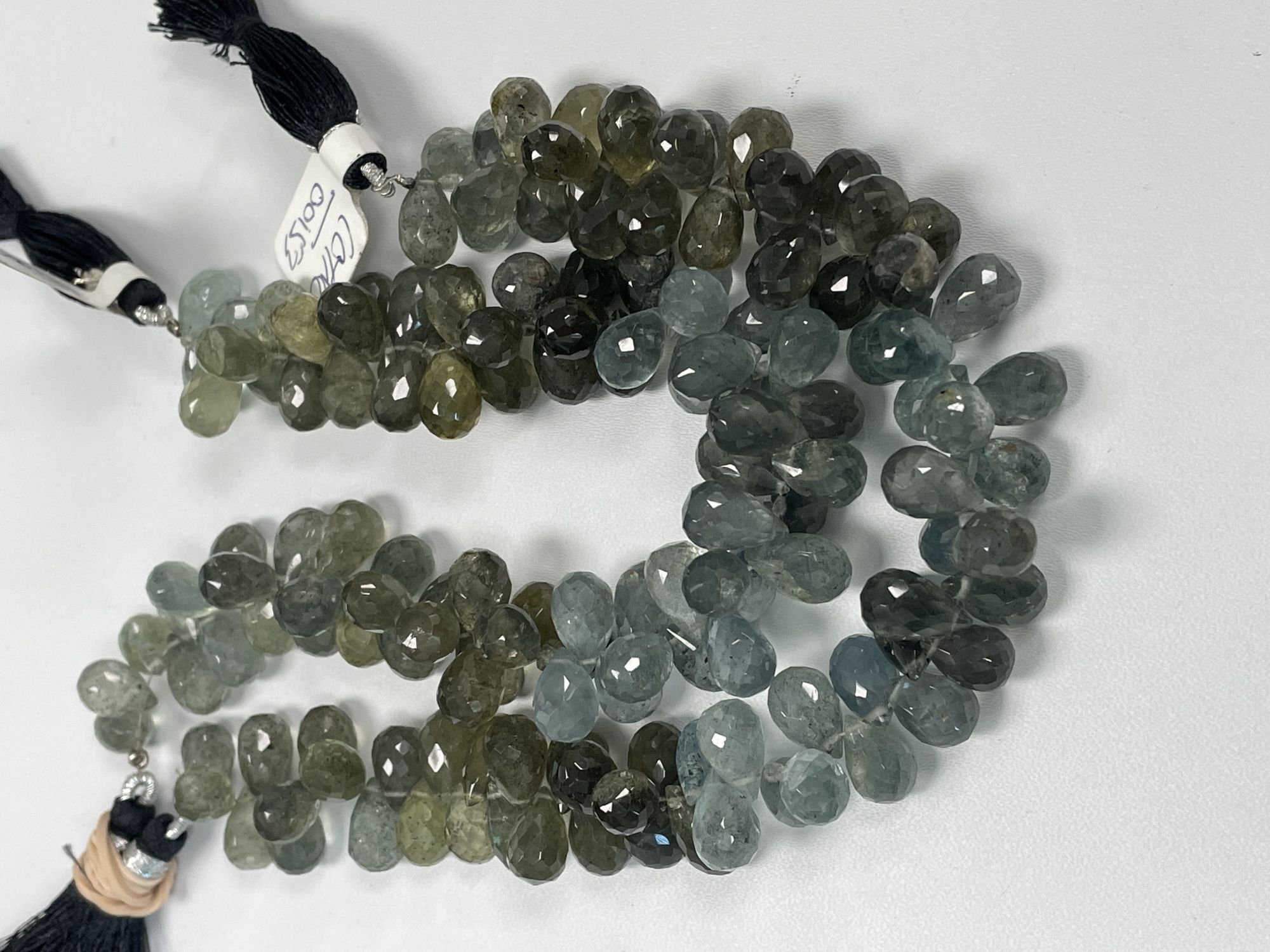 Shaded Moss Aquamarine Drop Faceted