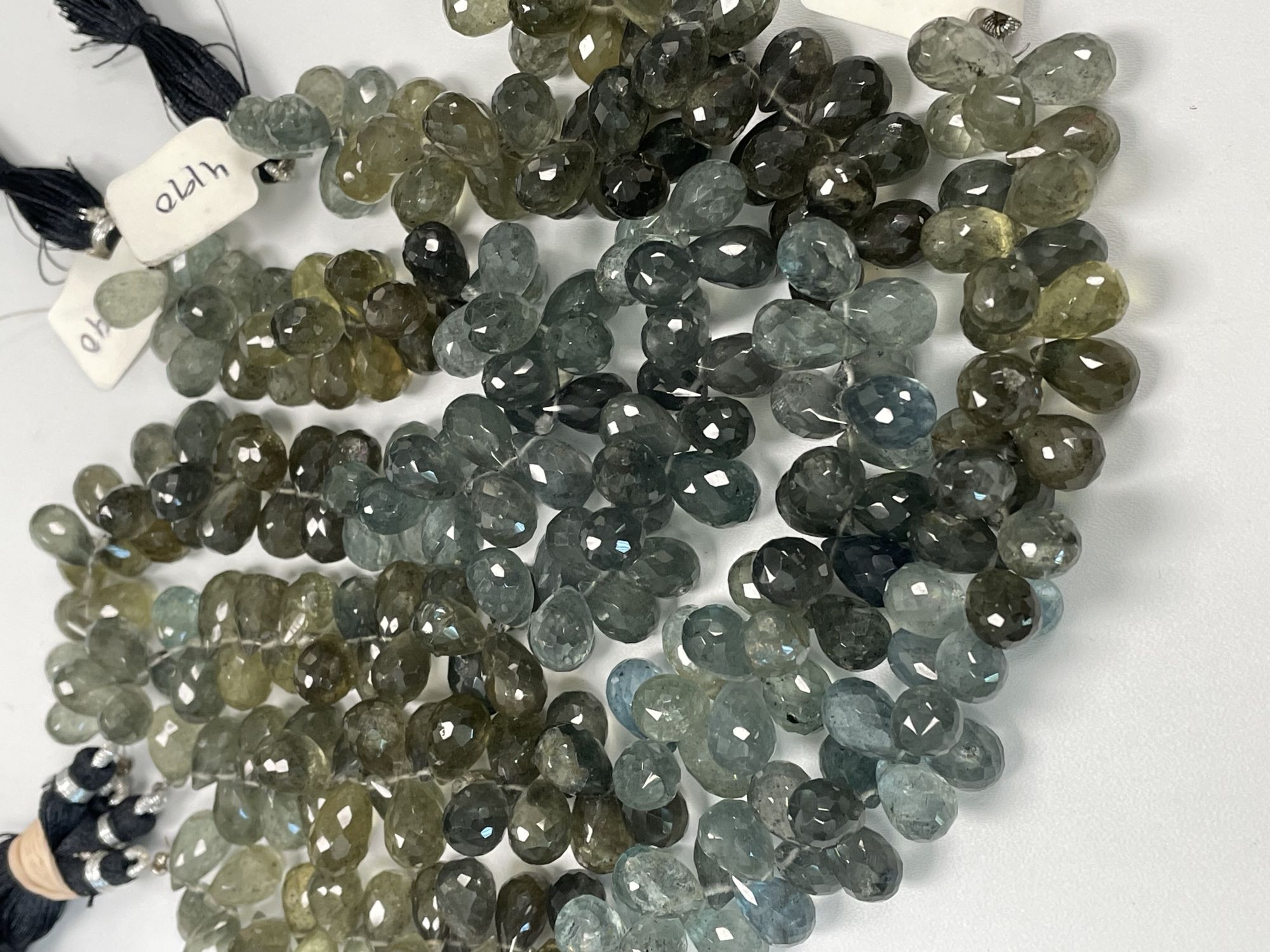 Shaded Moss Aquamarine Drop Faceted