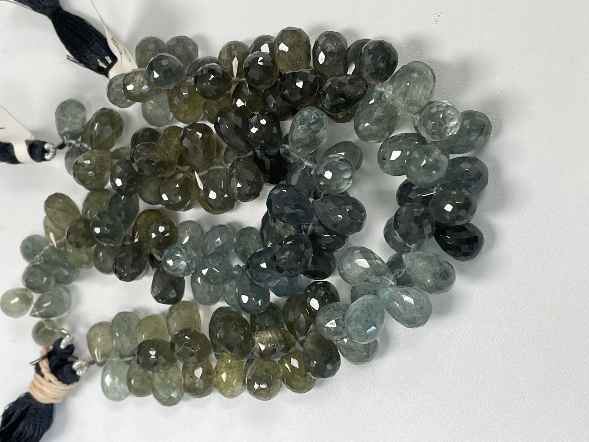 Shaded Moss Aquamarine Drop Faceted