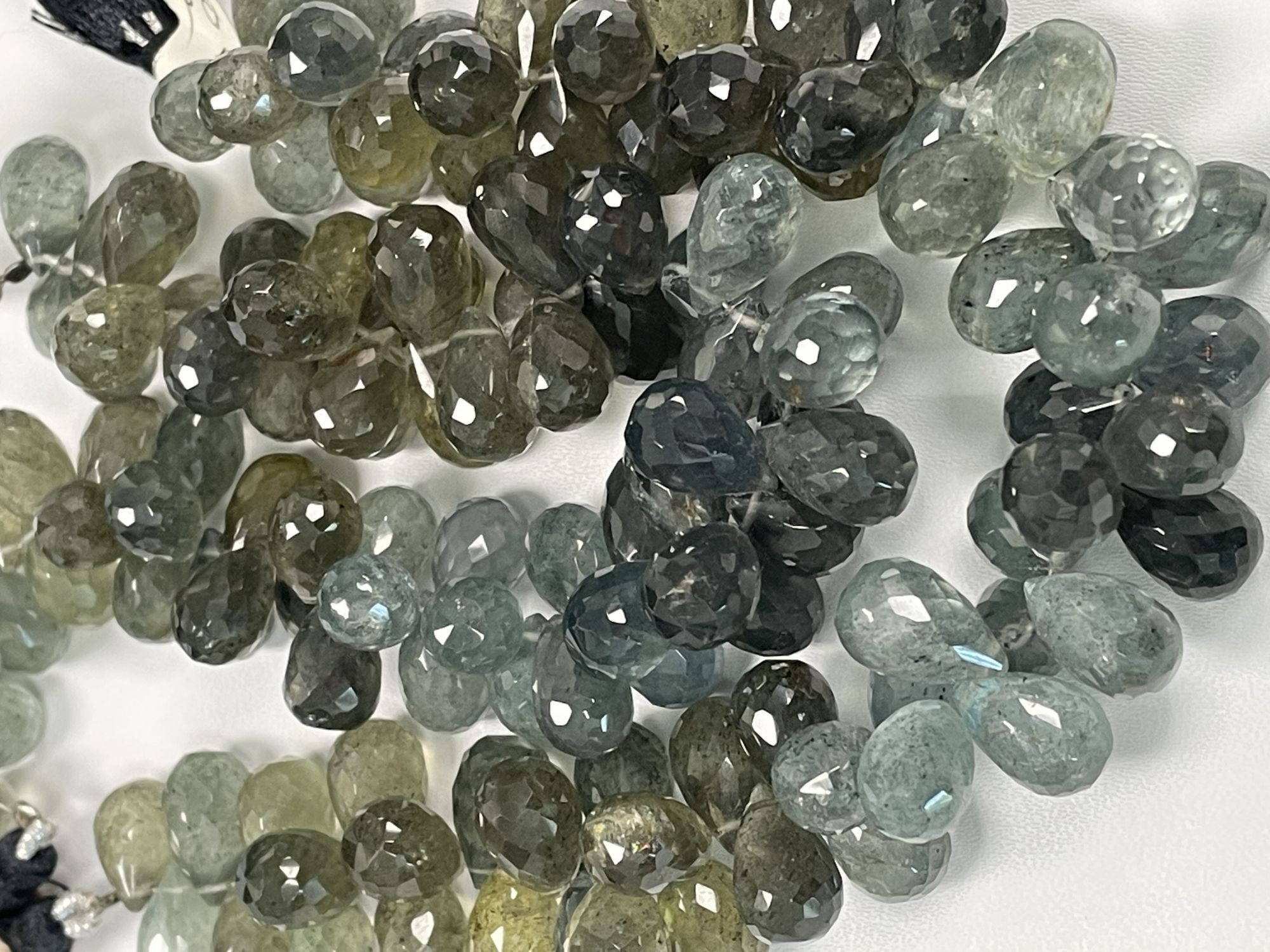 Shaded Moss Aquamarine Drop Faceted