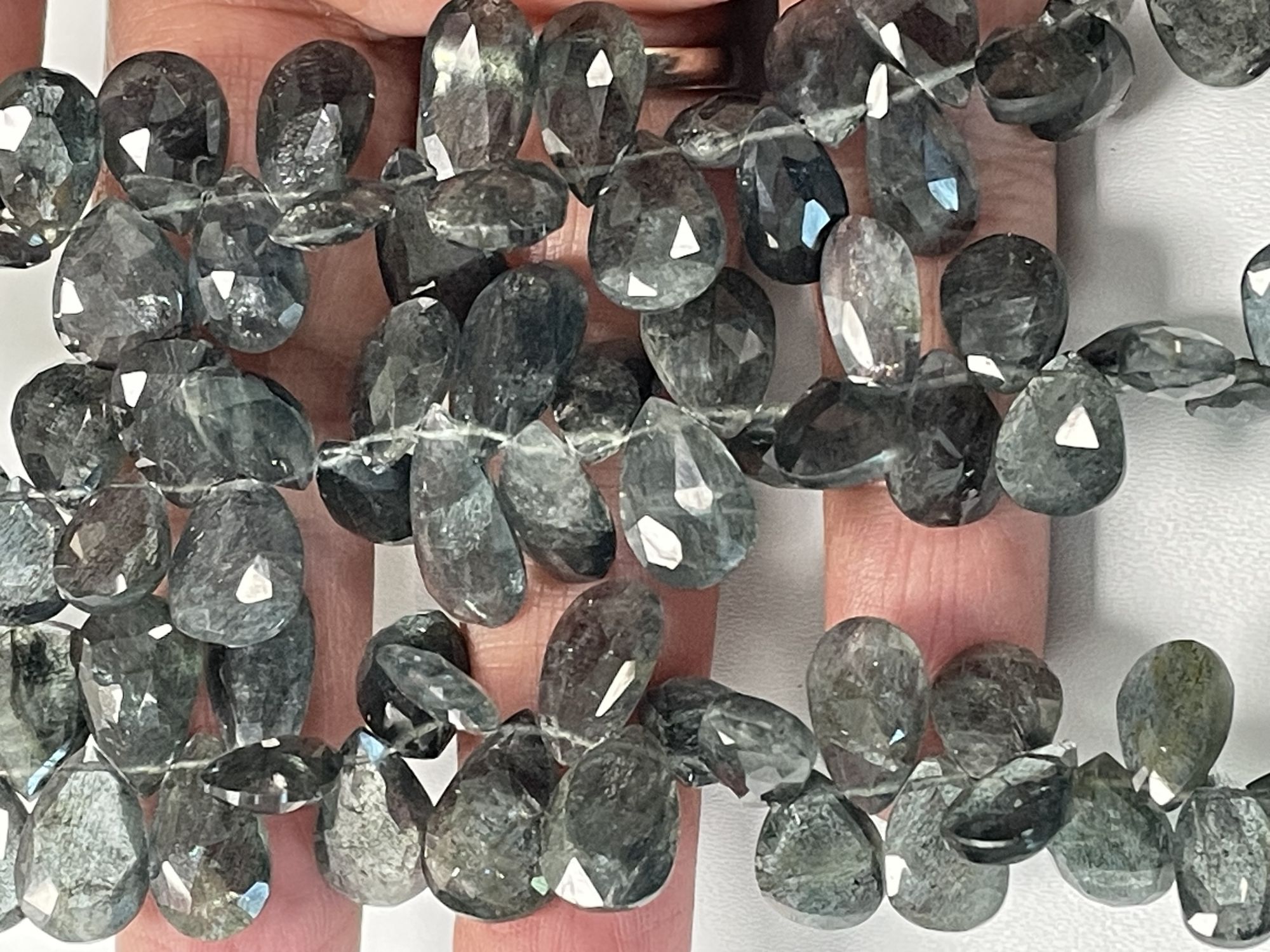 Moss Aquamarine Pear Faceted