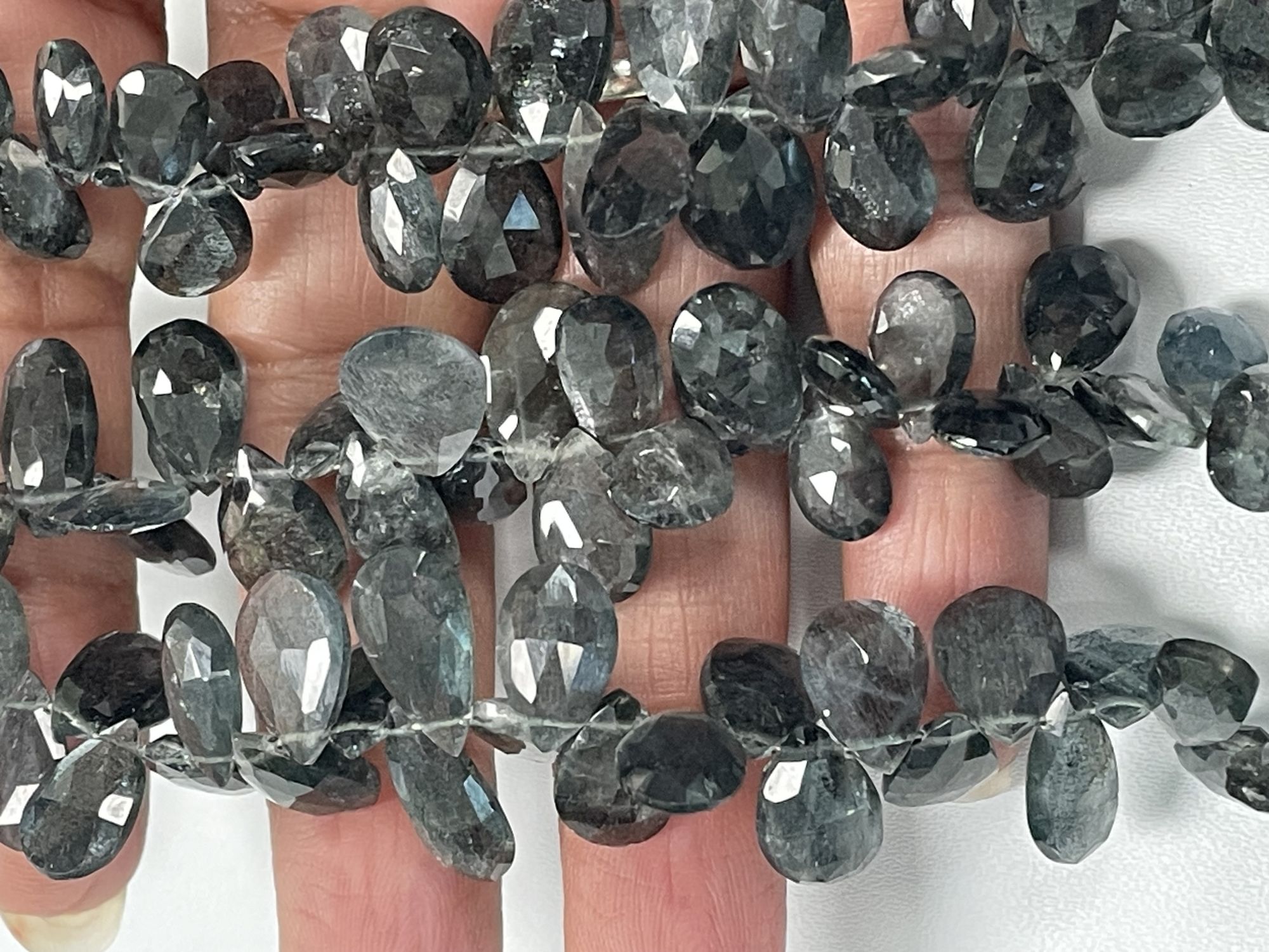 Moss Aquamarine Pear Faceted