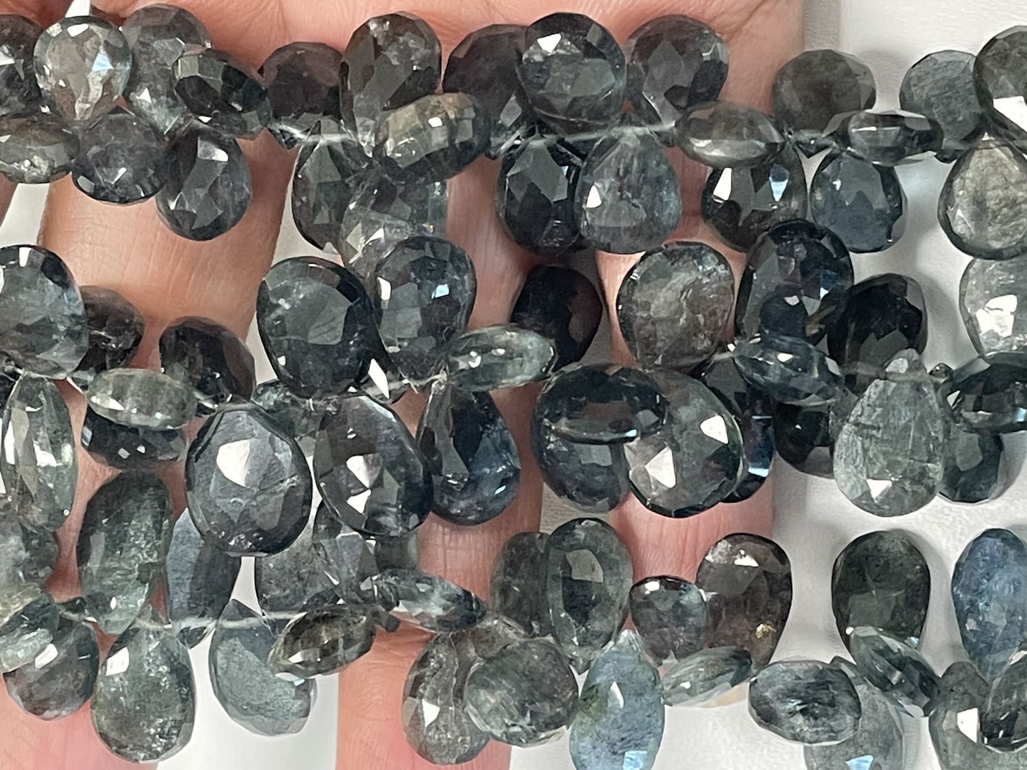 Moss Aquamarine Pear Faceted